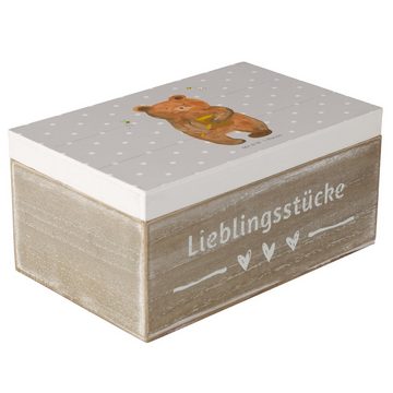 Mr. & Mrs. Panda Dekokiste 19 x 12 cm Bär Honig - Grau Pastell - Geschenk, XXL, Liebe, Schatzkis (1 St), Robustes Material