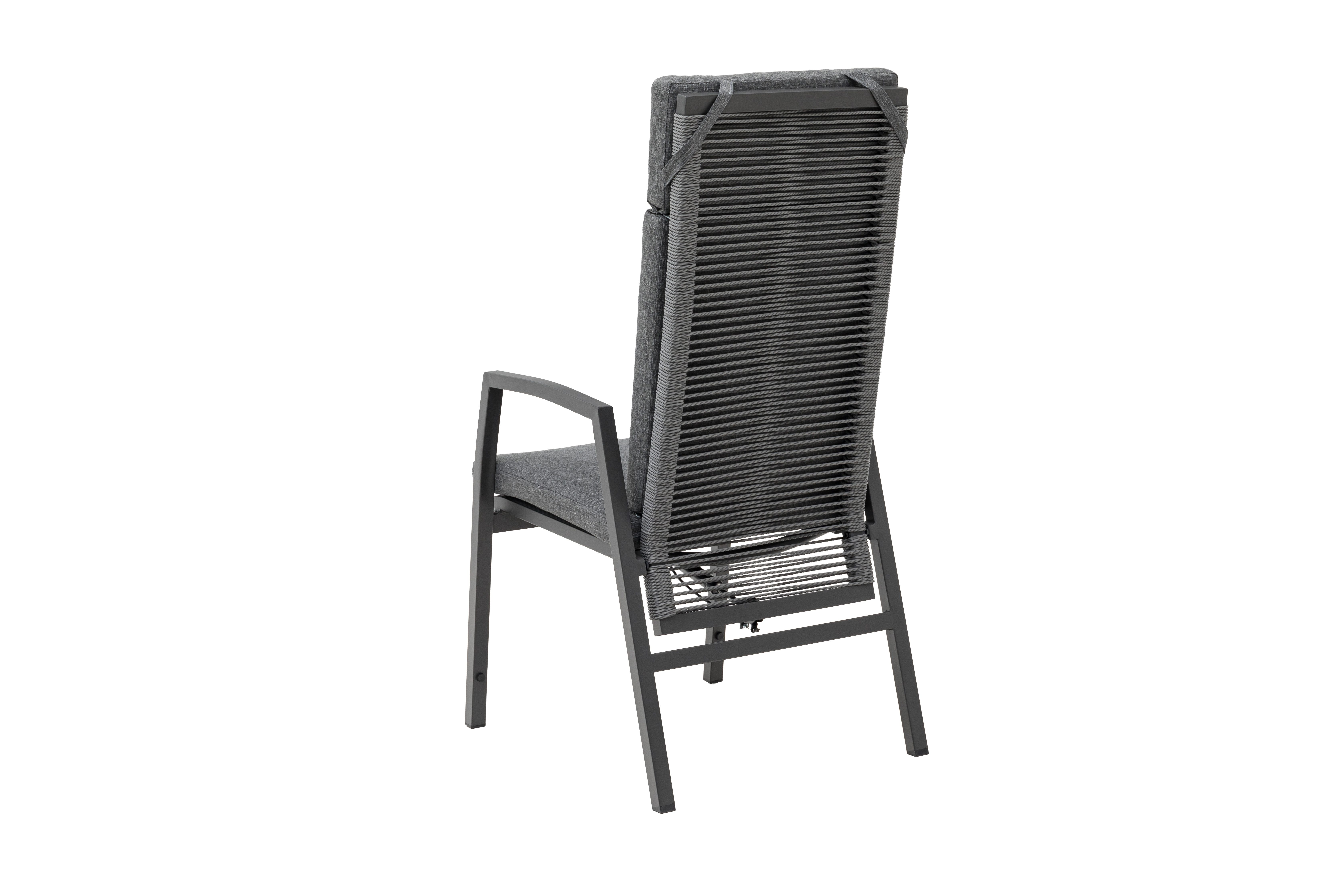 Gardissimo Gartenstuhl 6 er Set Faro Lounge Stapel Stuhl Dining Alu Move Rope Geflecht (Spar-Set, 6 St), wetterfest / stapelbar / 120 kg Tragkraft / mit Rope & Kissen