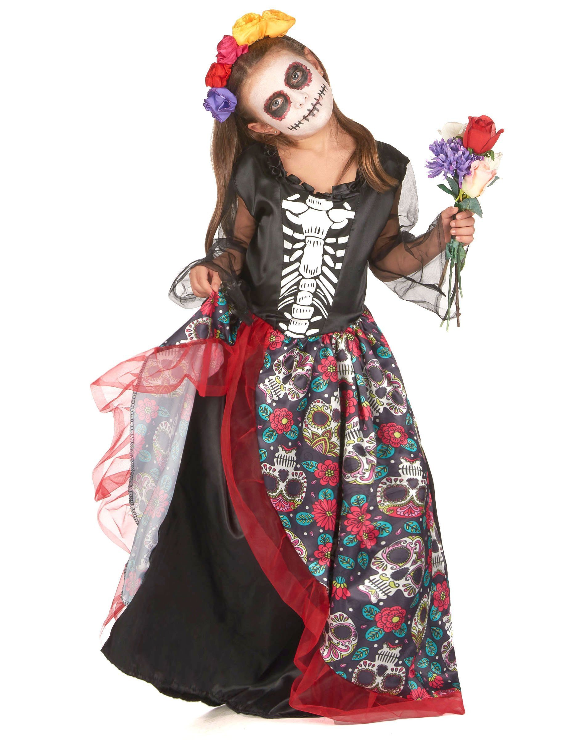 JADEO Monster-Kostüm Dia de los Muertos Kinderkostüm Halloweenkostüm bunt 2-teilig