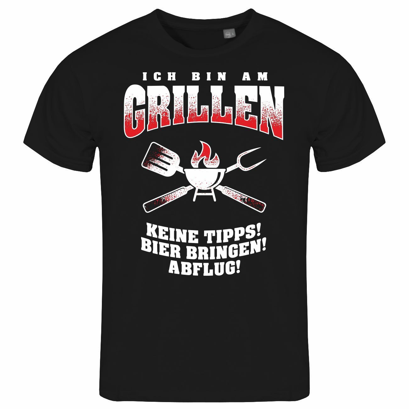 Print-Shirt Herren T-Shirt Ich bin am grillen