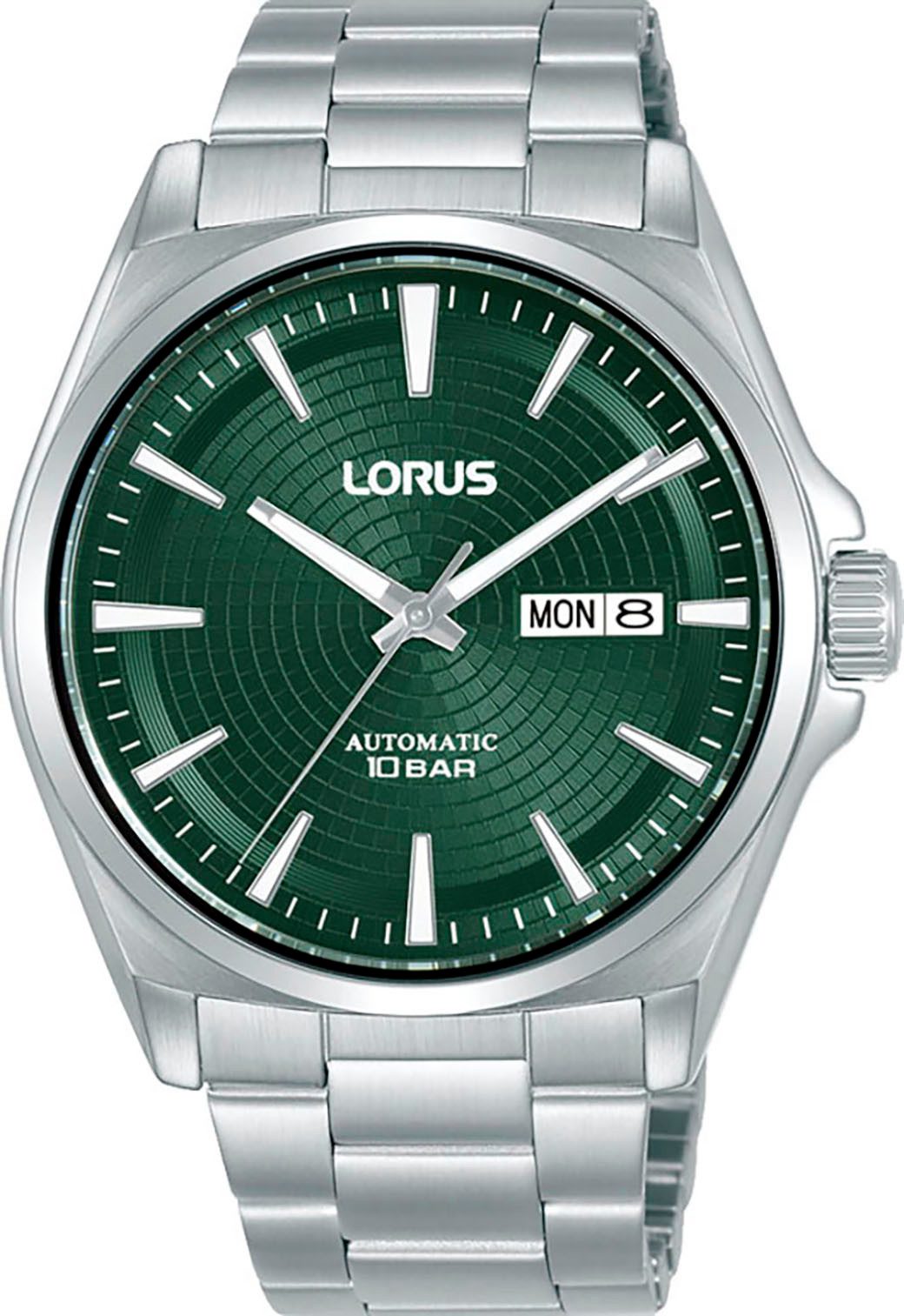 LORUS Automatikuhr RL413CX9, Armbanduhr, Herrenuhr, Mechanische Uhr, Edelstahlarmband, analog, Tag