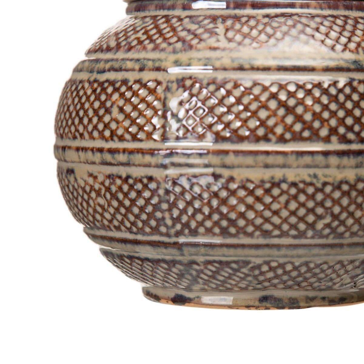 Bigbuy Dekovase aus 17,5 x 17 Keramik cm 17 x Braun Vase