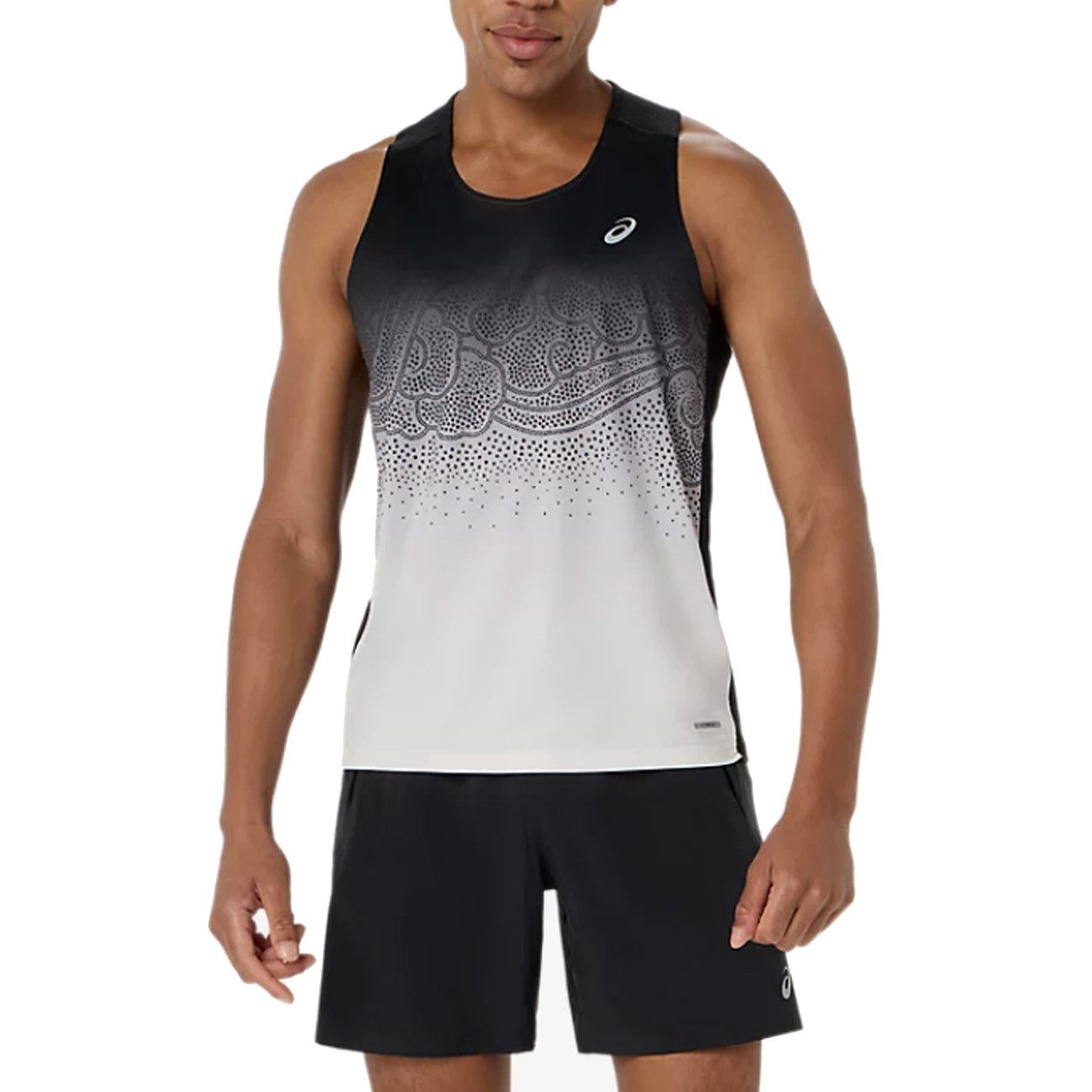 Laufshirt Asics Road Fade Singlet Herren Black Cream