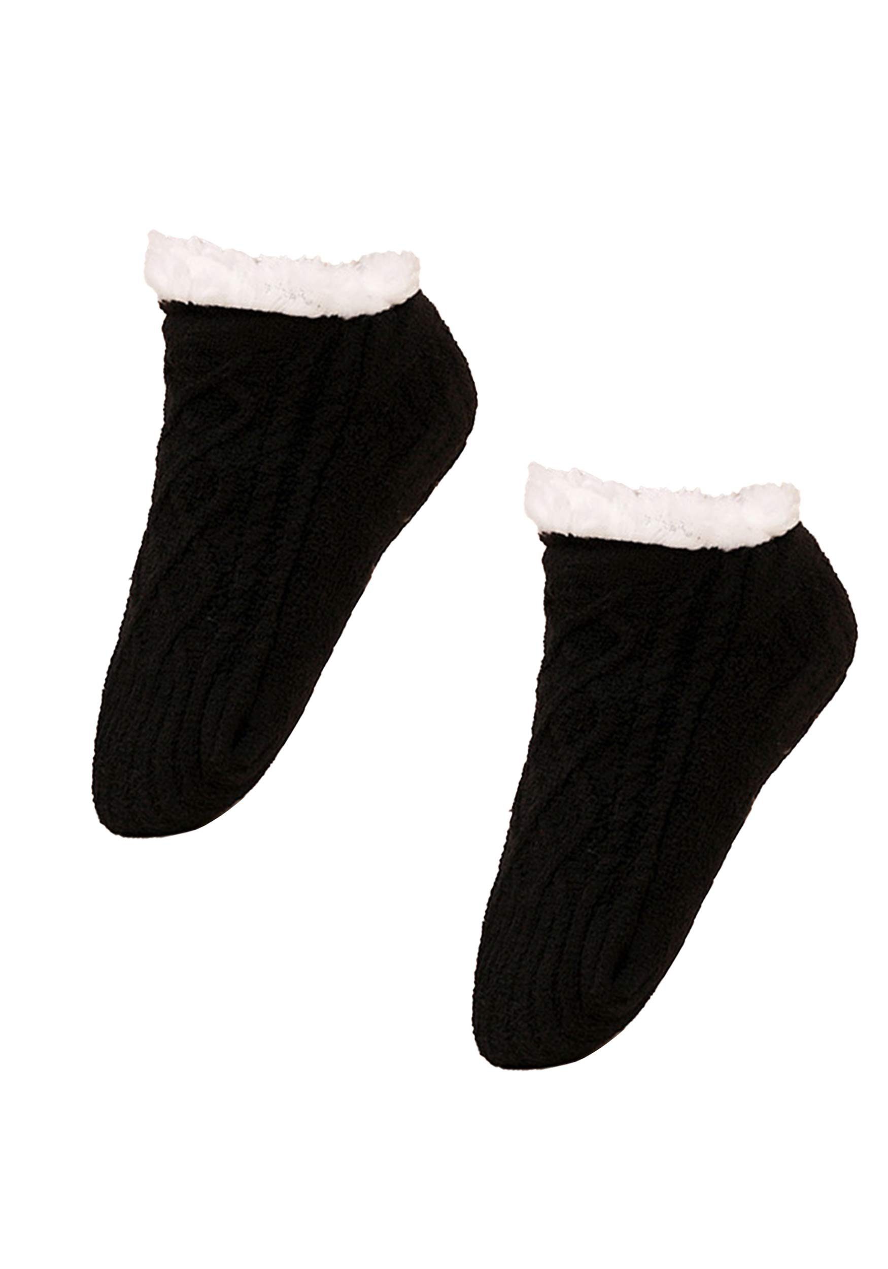 MAGICSHE Thermosocken Haussocken mit Antirutschsohle (1-Paar) warm halten komfortabel Schwarz