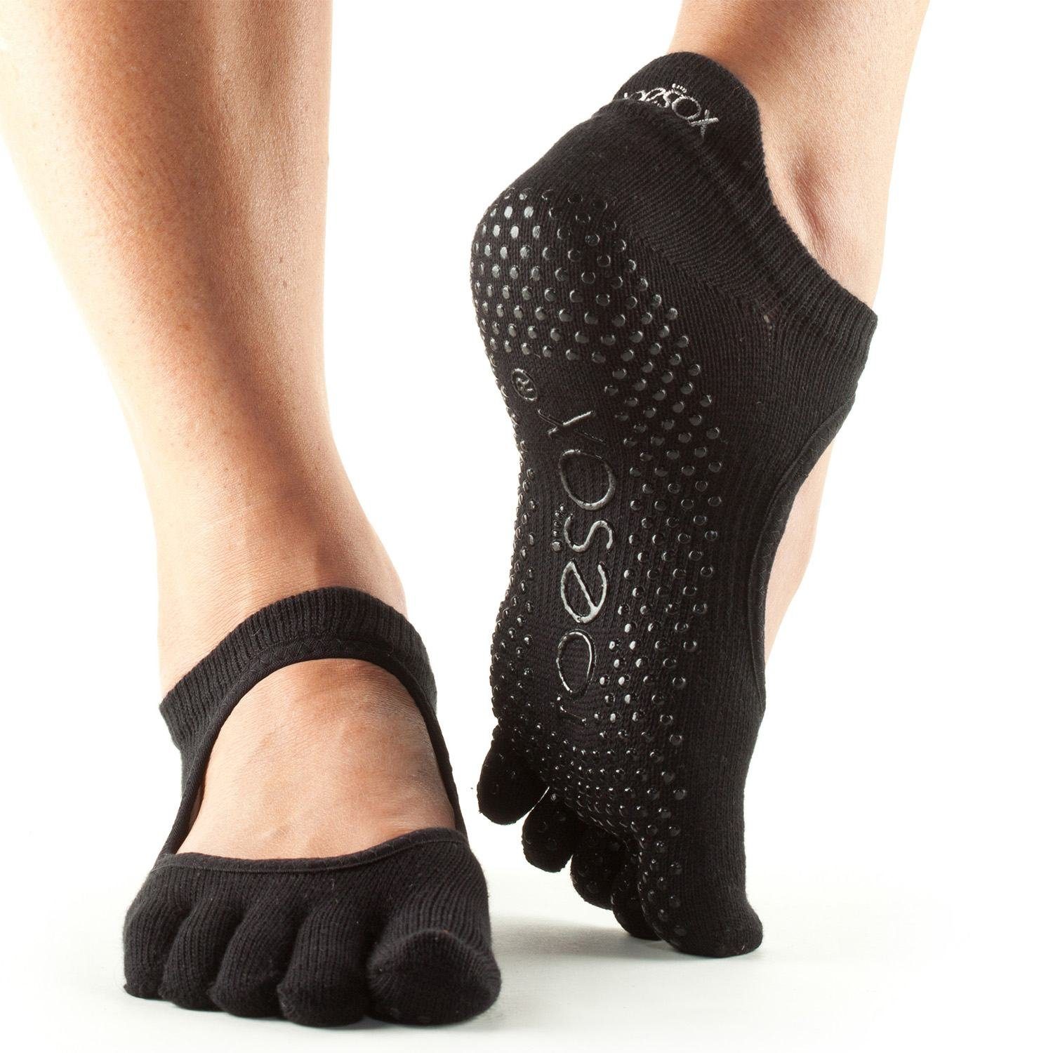 ToeSox Sportsocken Full-Toe Bellarina Black Gr. L