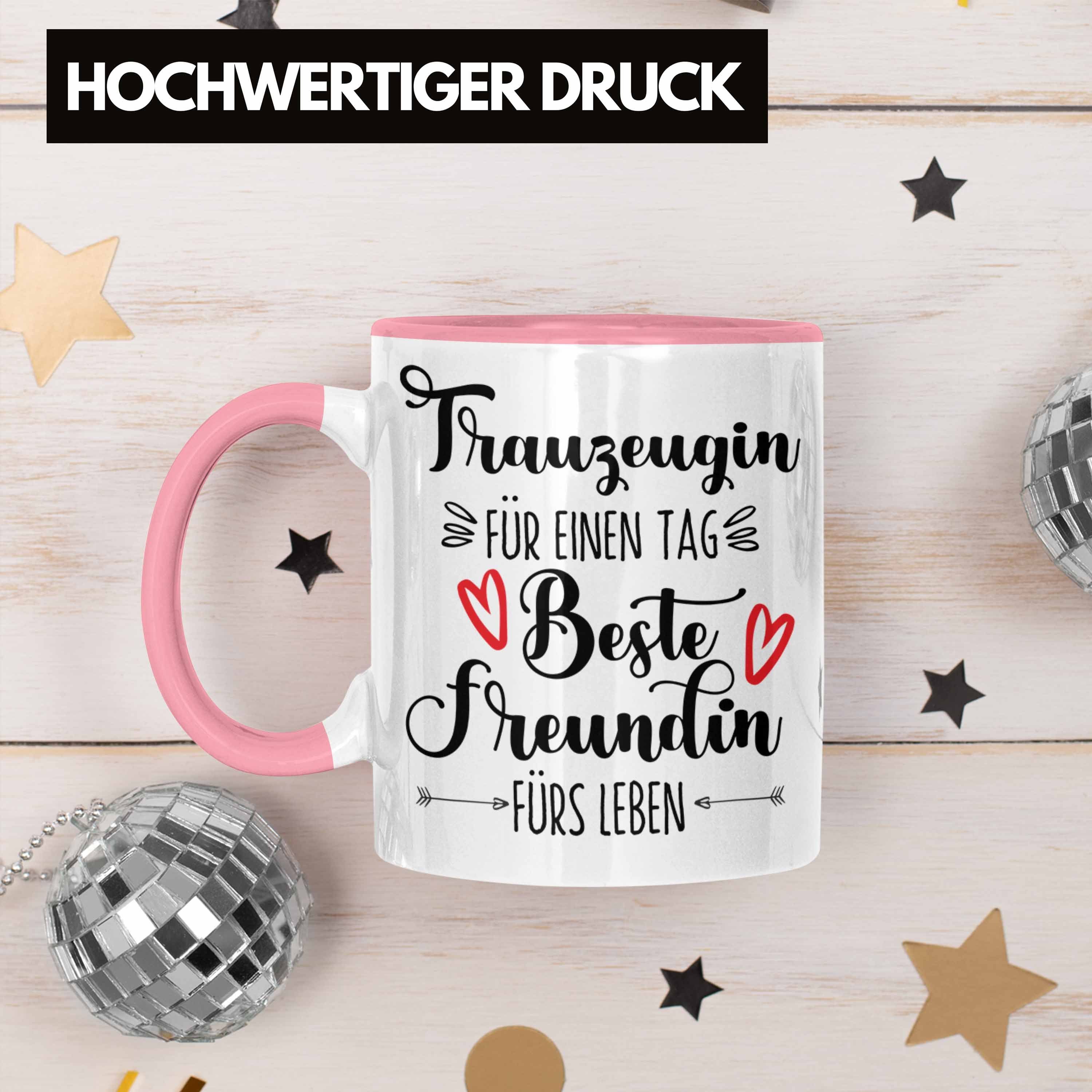 Beste Freundin Trauzeugi Trauzeugin Trendation Überraschung Geschenk Tasse Tasse Beste Rosa