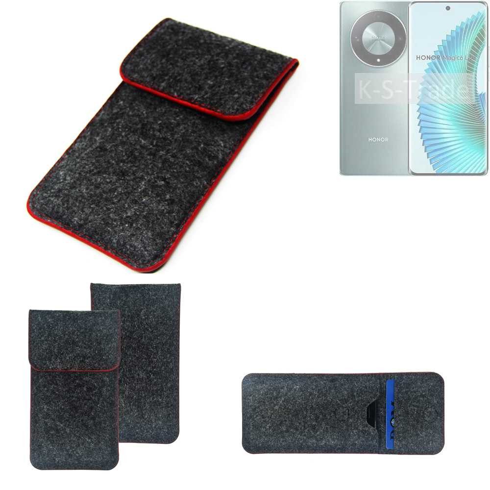 K-S-Trade Handyhülle für Honor Magic6 Lite, Handy Schutz Hülle Schutzhülle Handyhülle Filztasche Pouch