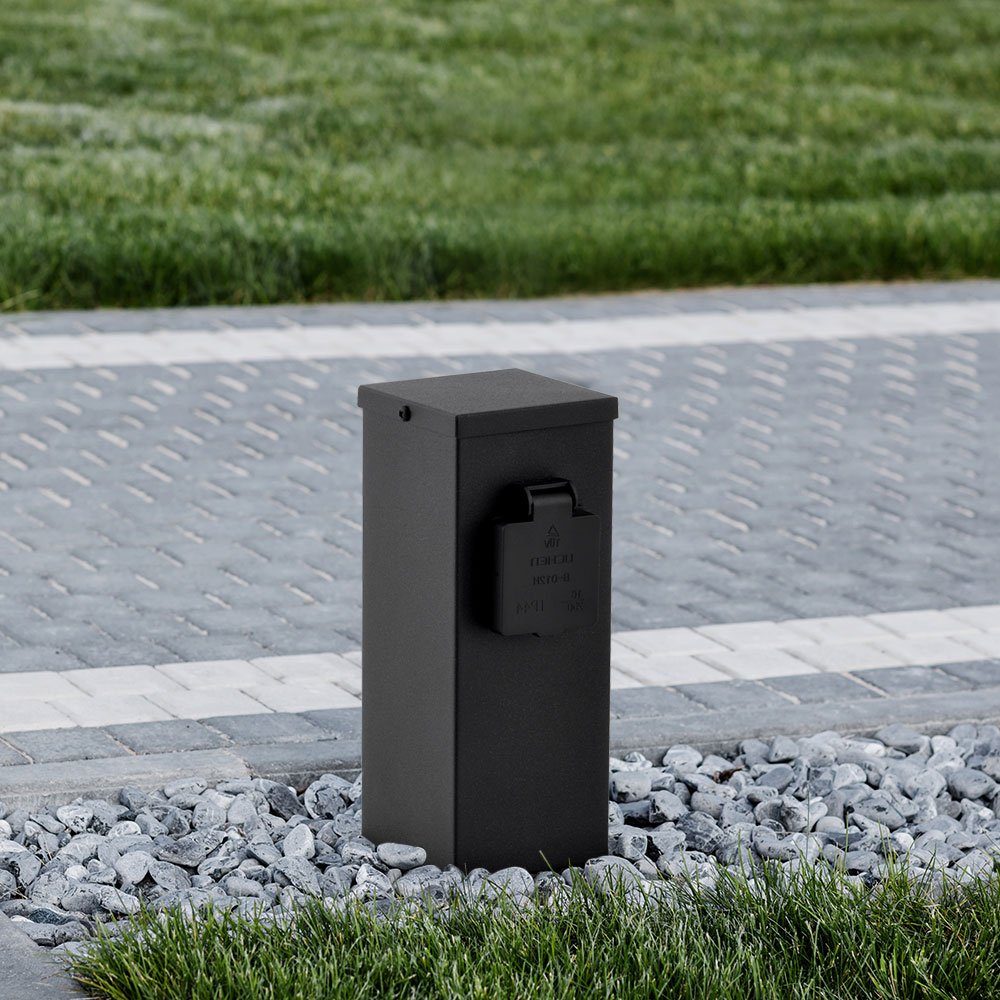 Ledino Steckdose, Steckdosensäule Außen 2 Fach Gartensteckdose für Außen Stromsäule