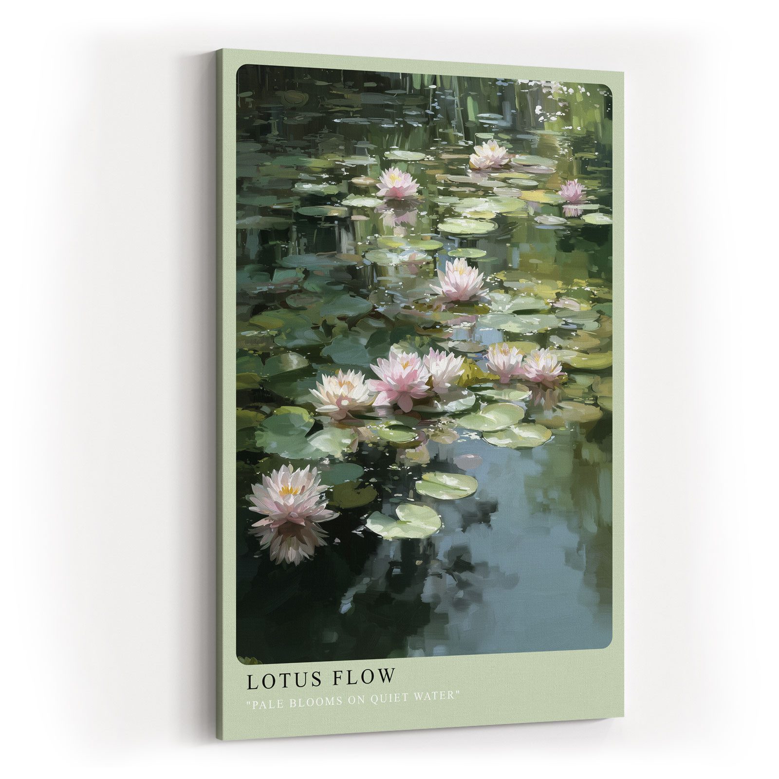 Sinus Art Leinwandbild Lotus Blüten Rosa Wasser Natur Modern Design Wandbild Leinwand Kunst