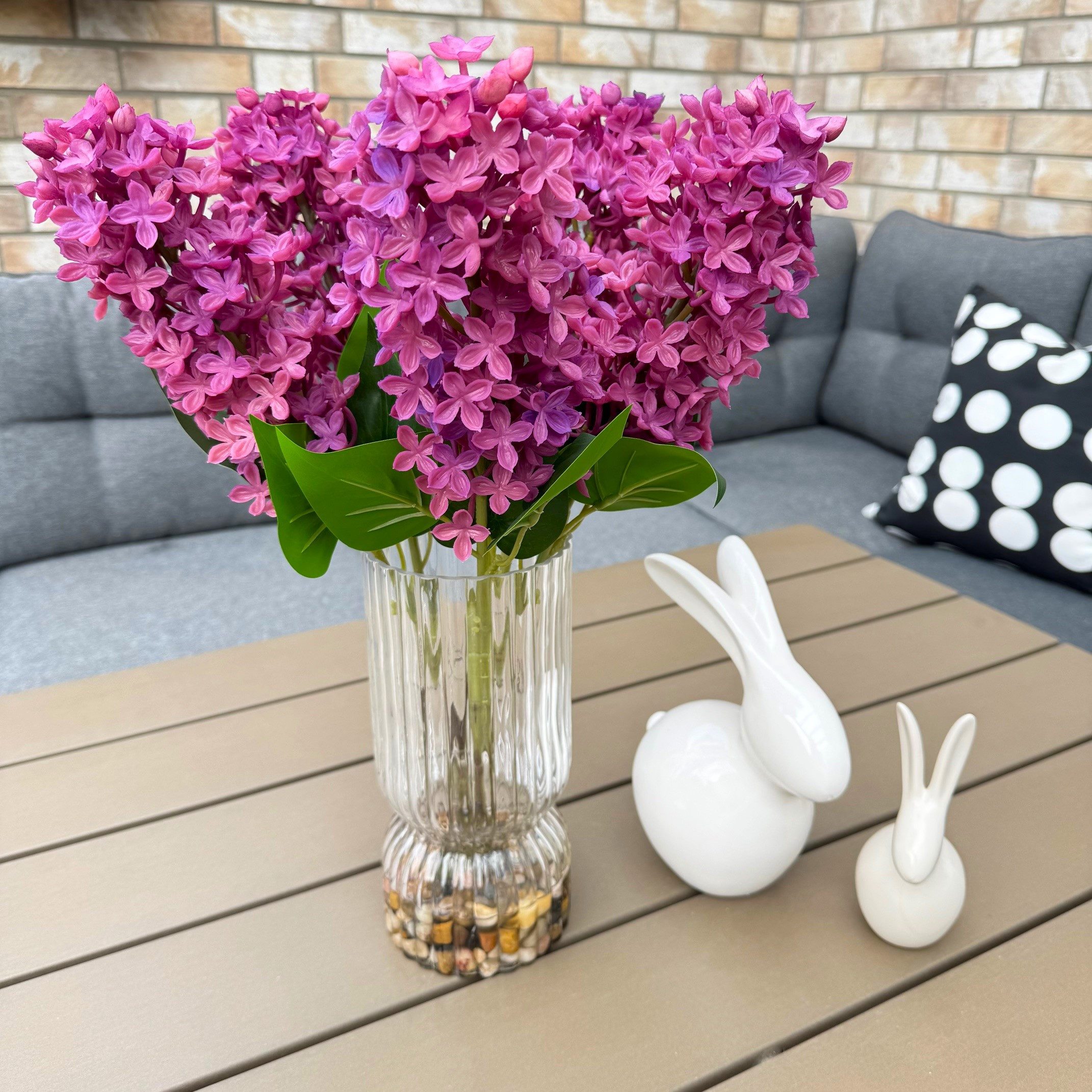 Kunstblumenstrauß künstliche Blumen mit dekorativer Glasvase günstig online kaufen