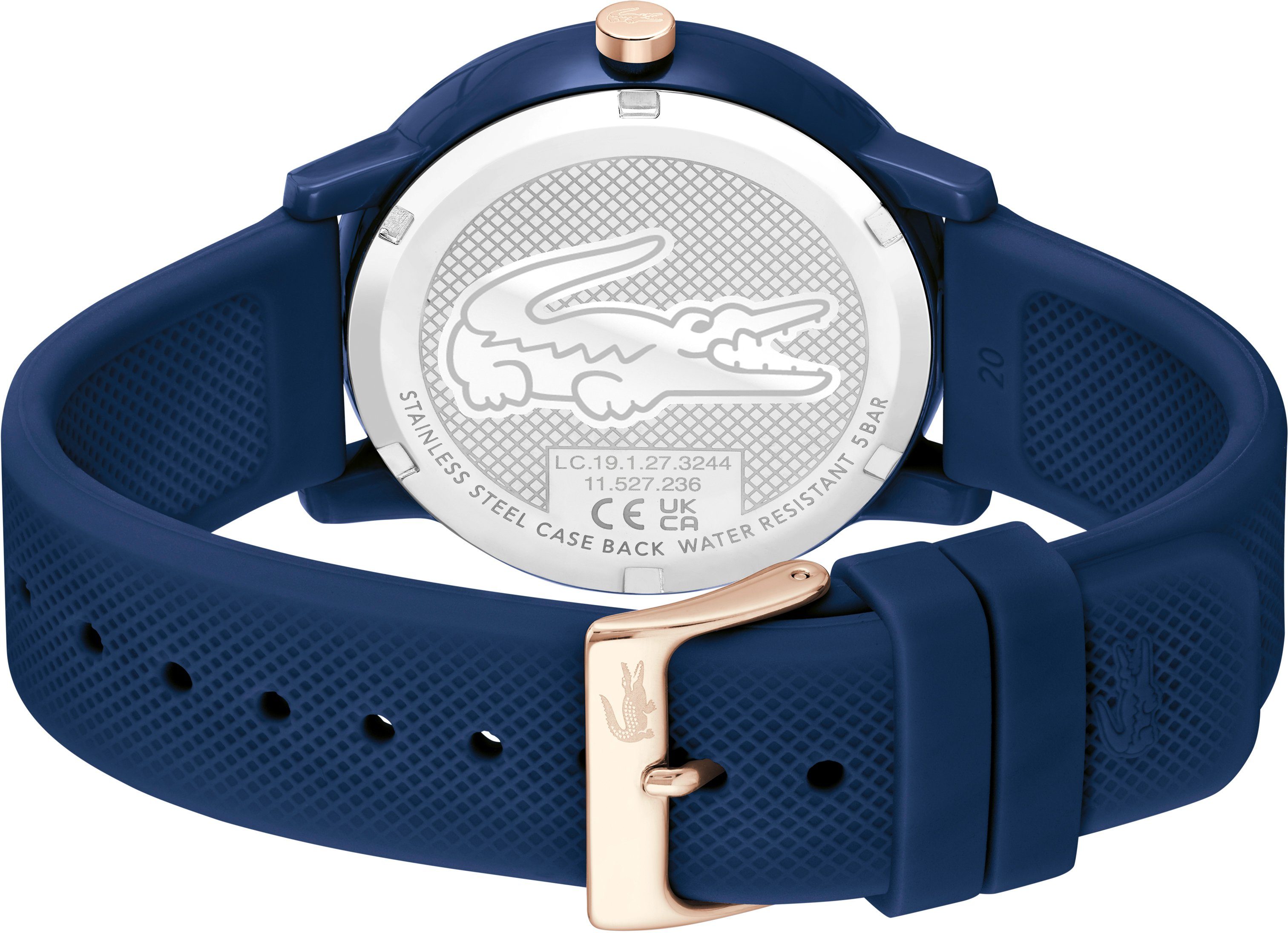 Lacoste Quarzuhr LACOSTE.12.12 2011234, Armbanduhr, Herrenuhr, Mineralglas, Silikonarmband