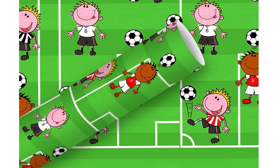 Braun+Company Atelier Geschenkpapier Geschenkpapier Fußballspiel 2 m