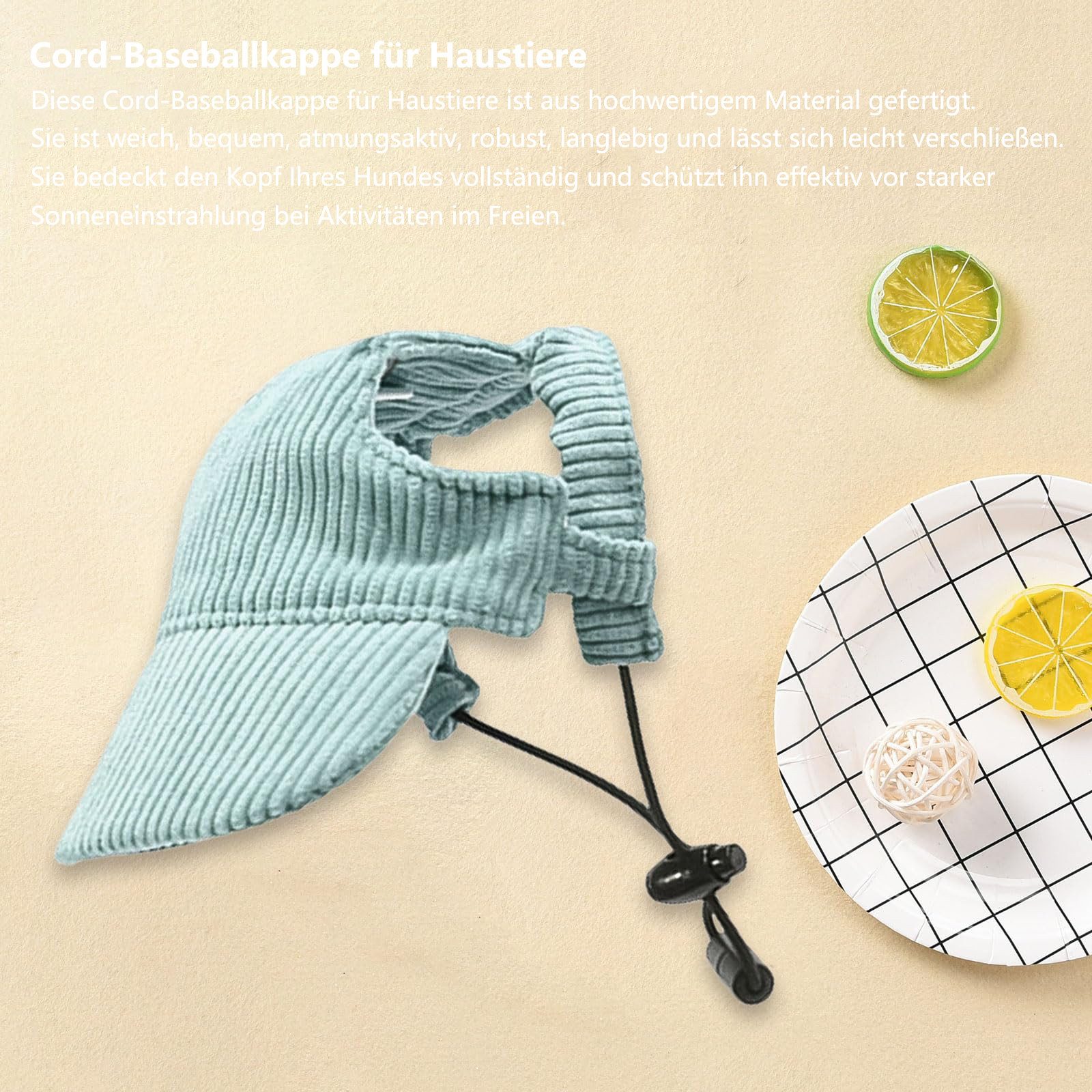 Ledander Baseball Cap Hunde Baseballmütze, Verstellbar Sommer Sonnenschutz Hut Sonnenhüte mit Ohrlöchern, Haustier Sommer Hut für Welpen Hunde Mütze – Bild 4 von 5