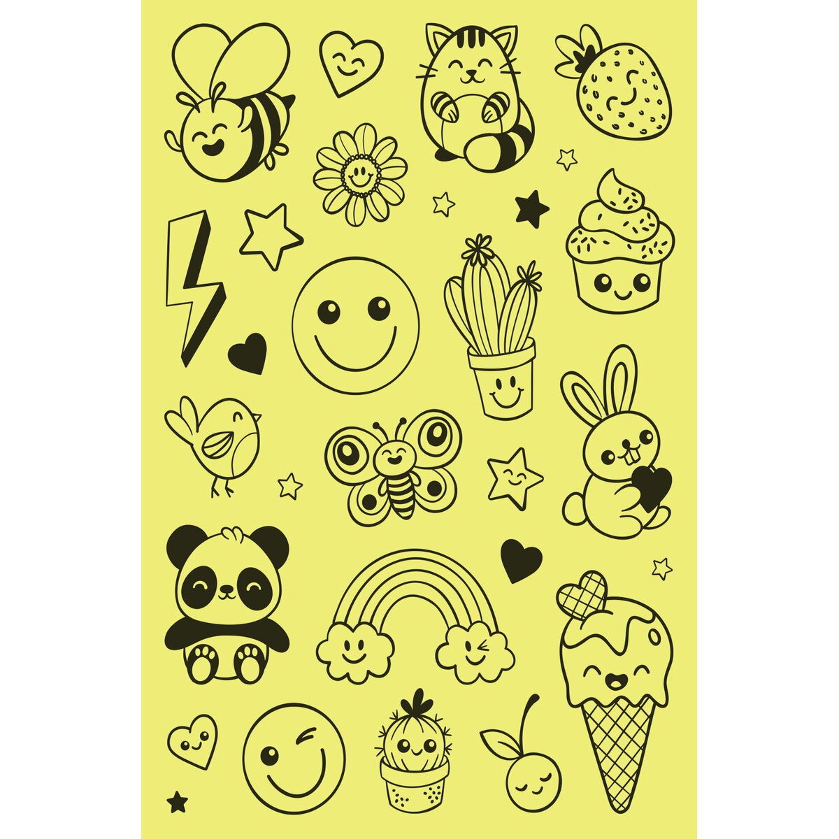 Avery Zweckform Etiketten Reflektierende Sticker 2 Bogen Motiv Gesichter