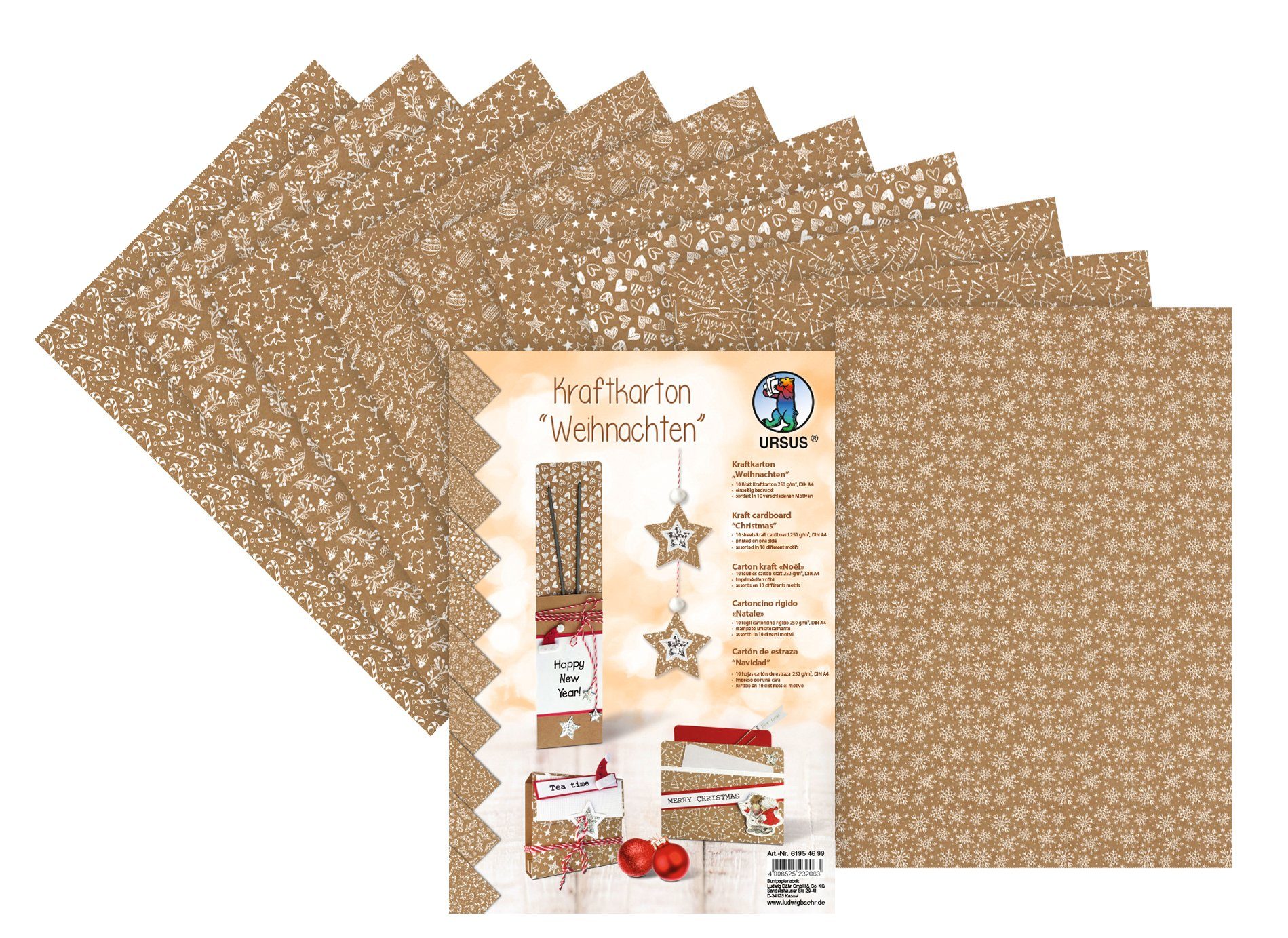 Ursus Kraftpapier Weihnachten 10 Blatt Kaufen Otto