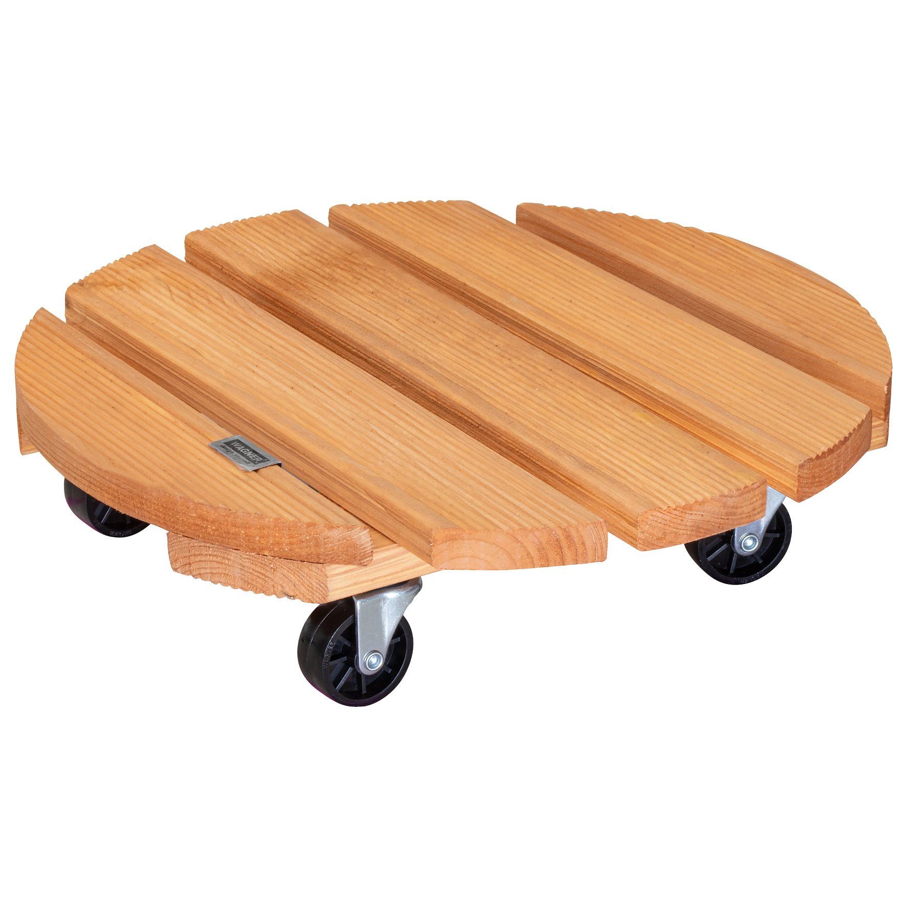 WAGNER design yourself Pflanzenroller TOSCANA diverse Größen I für außen & innen I rund & eckig I FSC® Massivholz, geriffelt, terracotta I Tragkraft 150 kg - Made in EU