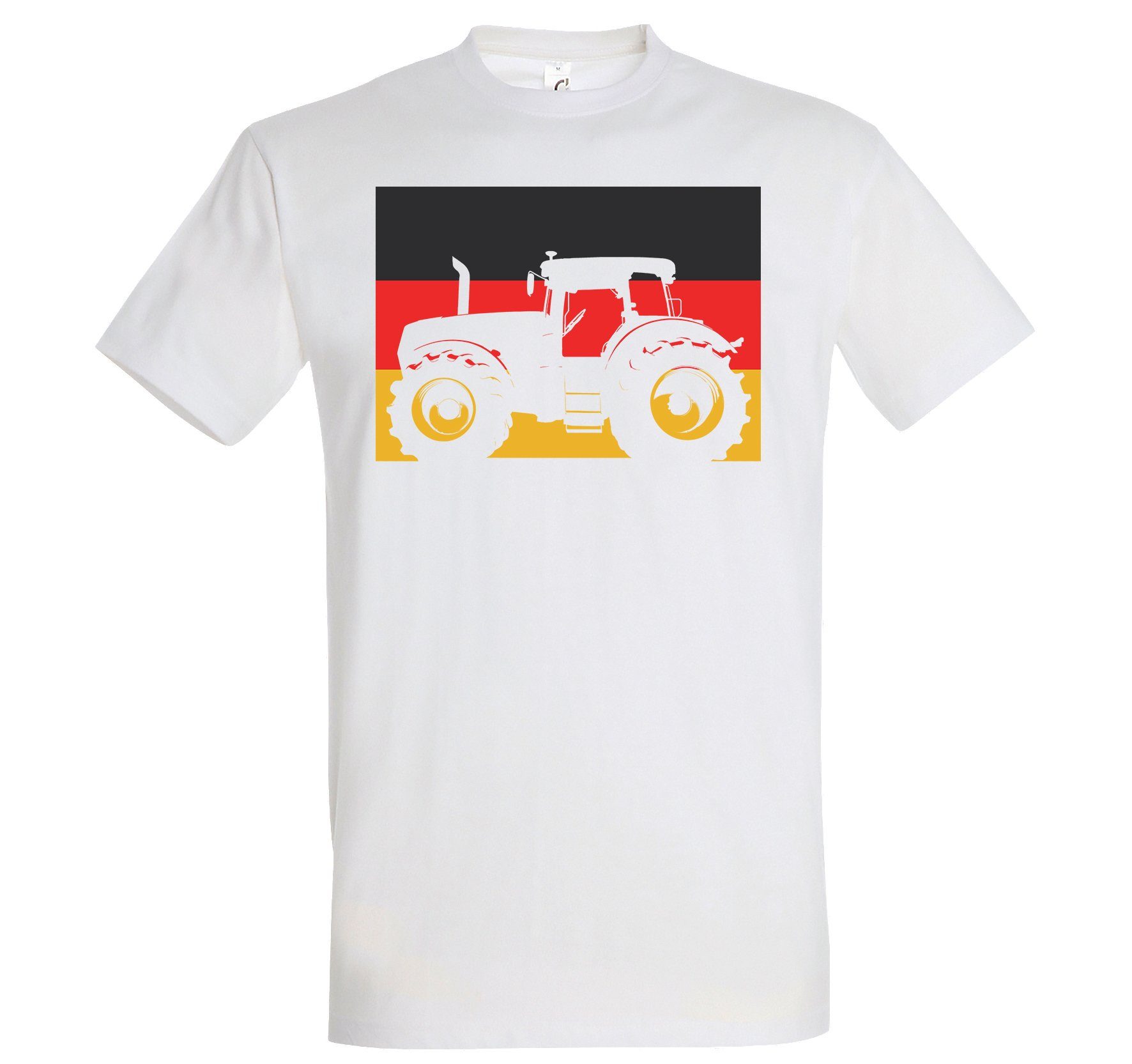 Youth Designz T-Shirt Deutschland Traktor Herren T-Shirt mit lustigem Spruch Weiß