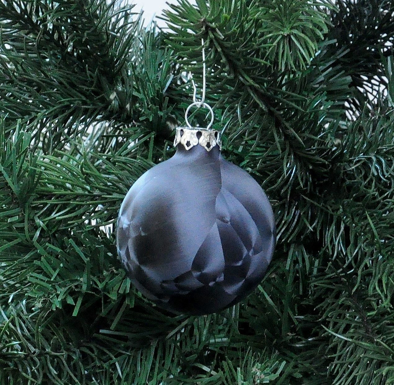 Thüringer Glasdesign Christbaumschmuck JACK 12x Glas Eislack Christbaumkugeln 6cm Thüringer Weihnachtskugeln, echt Glas, teilweise Handarbeit, inkl. praktischer – Bild 5 von 5