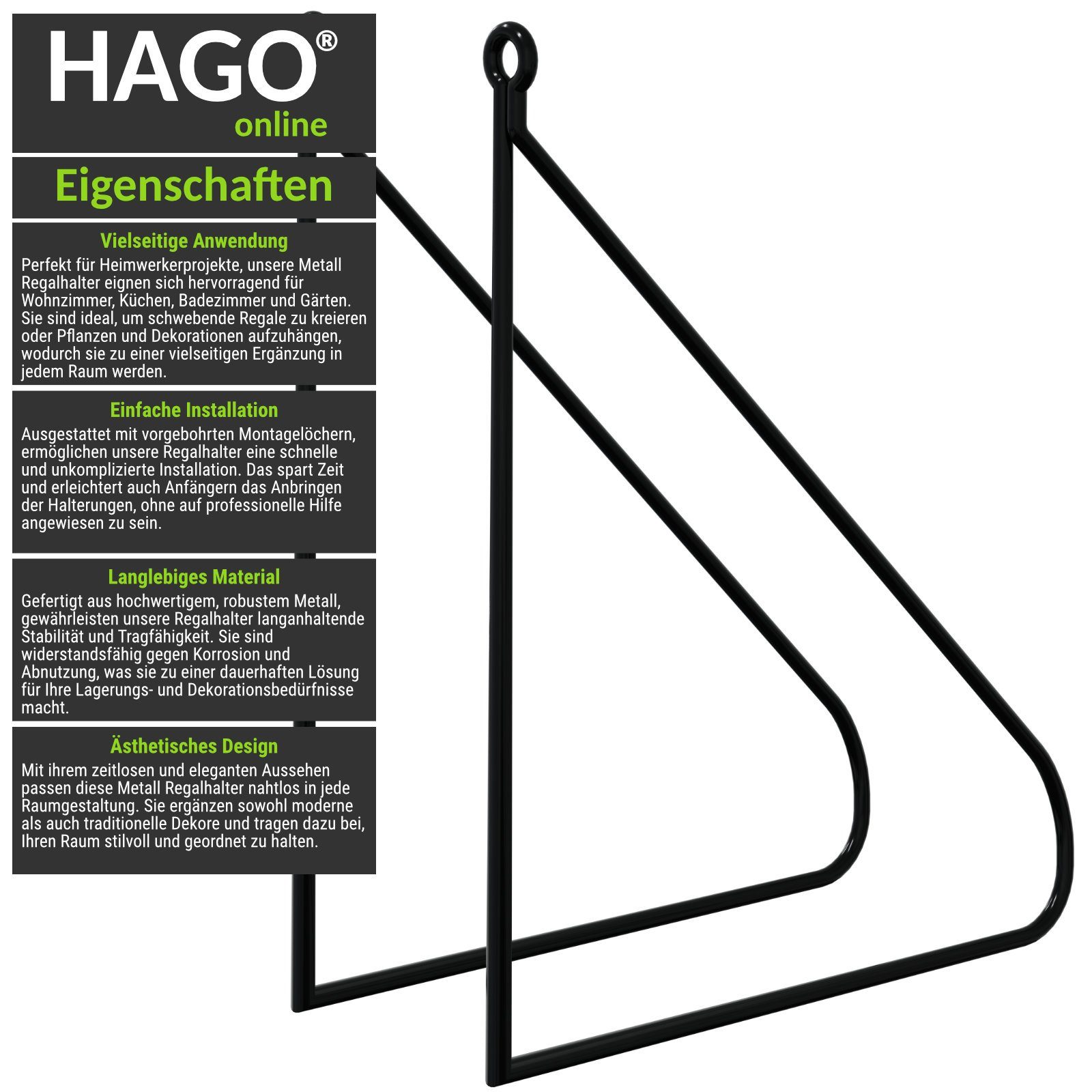 HAGO Wandregalhalter DIY 2er Set Wandregalhalter günstig online kaufen