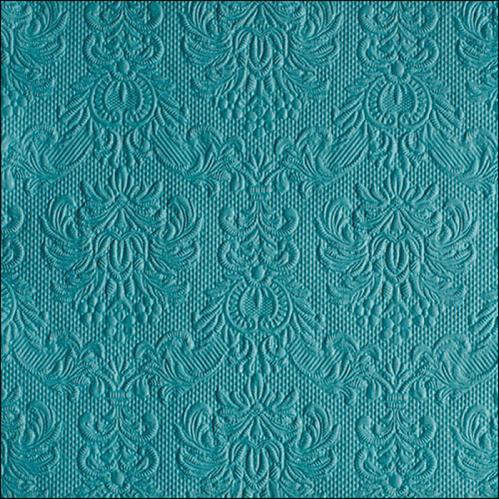 Ambiente Luxury Paper Products Papierserviette, Servietten Papier 33x33cm Elegance geprägt 15 Stück Petrol