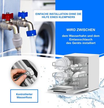 VIOKS Zulaufschlauch Sicherheitsventil, Zubehör für Waschmaschine Spülmaschine, mit Durchflussmengenmesser