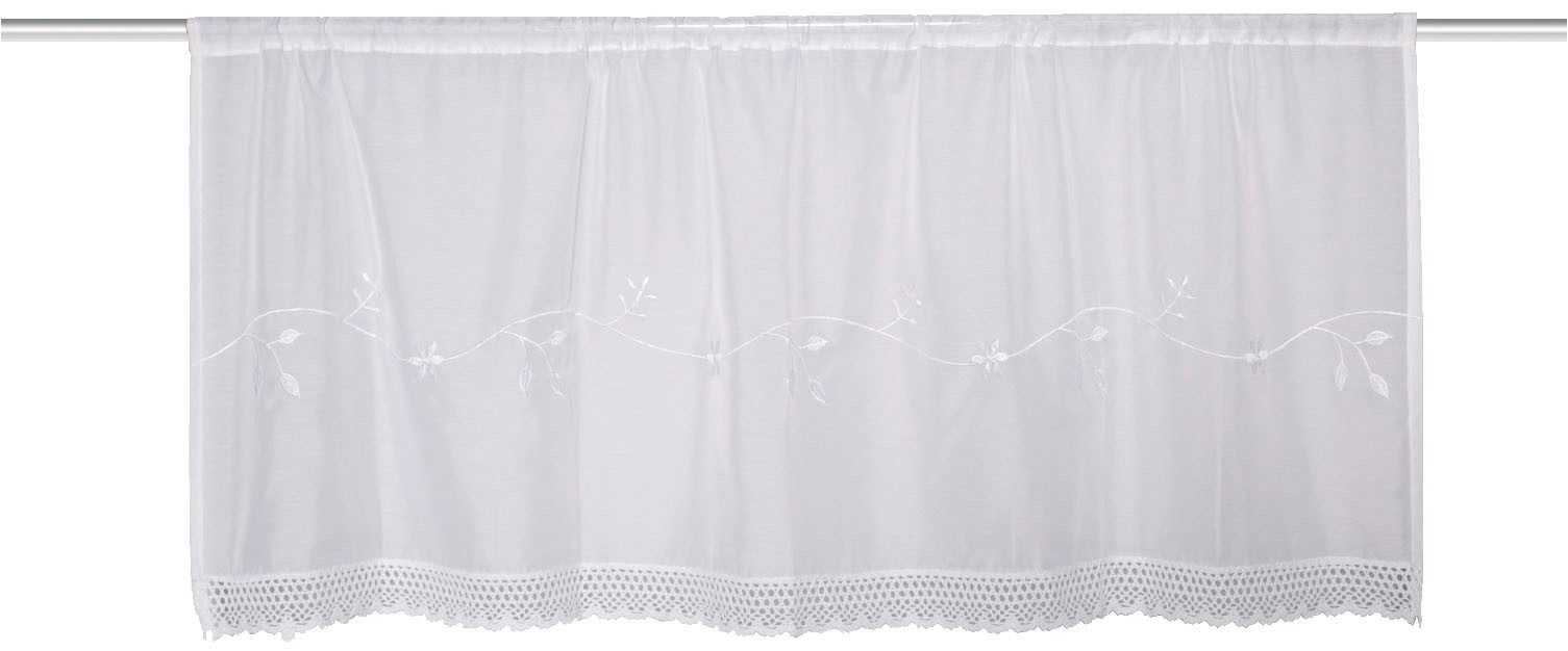 HOME WOHNIDEEN Scheibengardine MACIRO, Stangendurchzug (1 günstig online kaufen