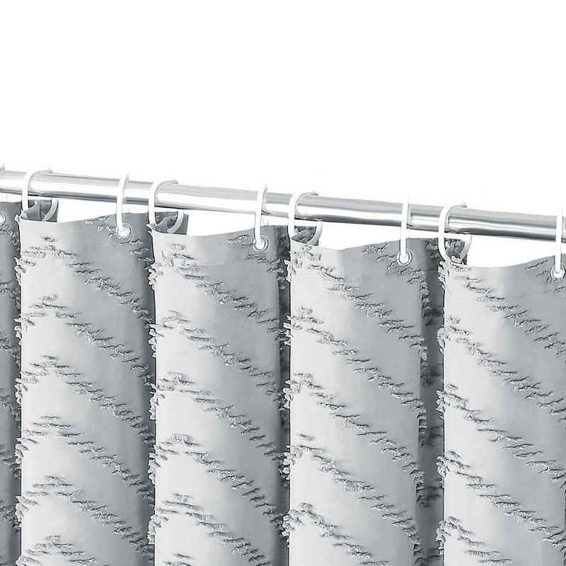 Daisred Duschrollo Duschvorhang Anti Achimmel Duschvorhang textil schwer Set Breite 183 cm