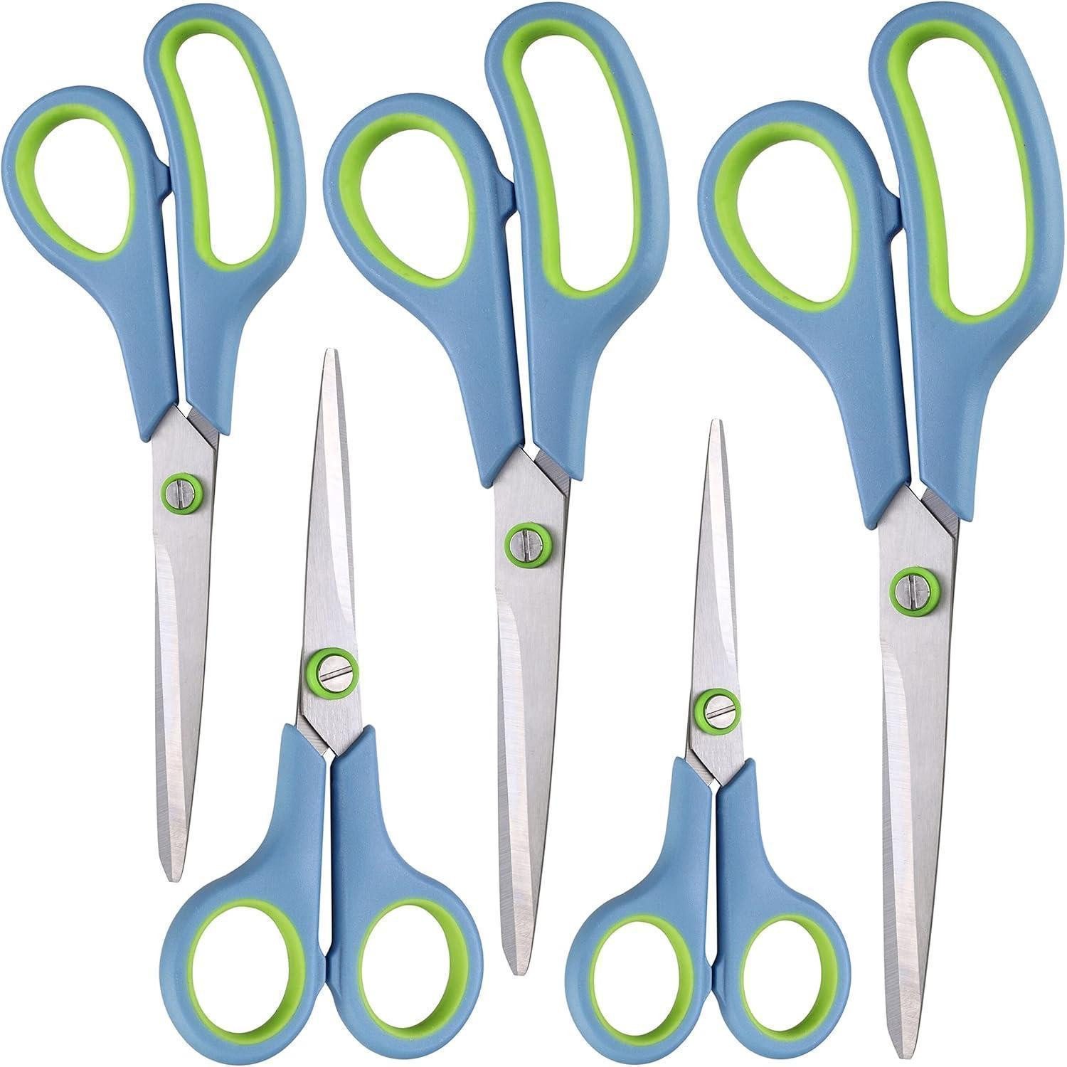 LuxusKollektion Scheren-Set Schere Set mit ergonomischem Soft-Grip, 5-teilig, Edelstahlklingen