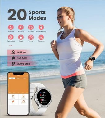 Lige Smartwatch, Damen Mit Telefonfunktion Wasserdicht Smart Watch Frauen iOS Android
