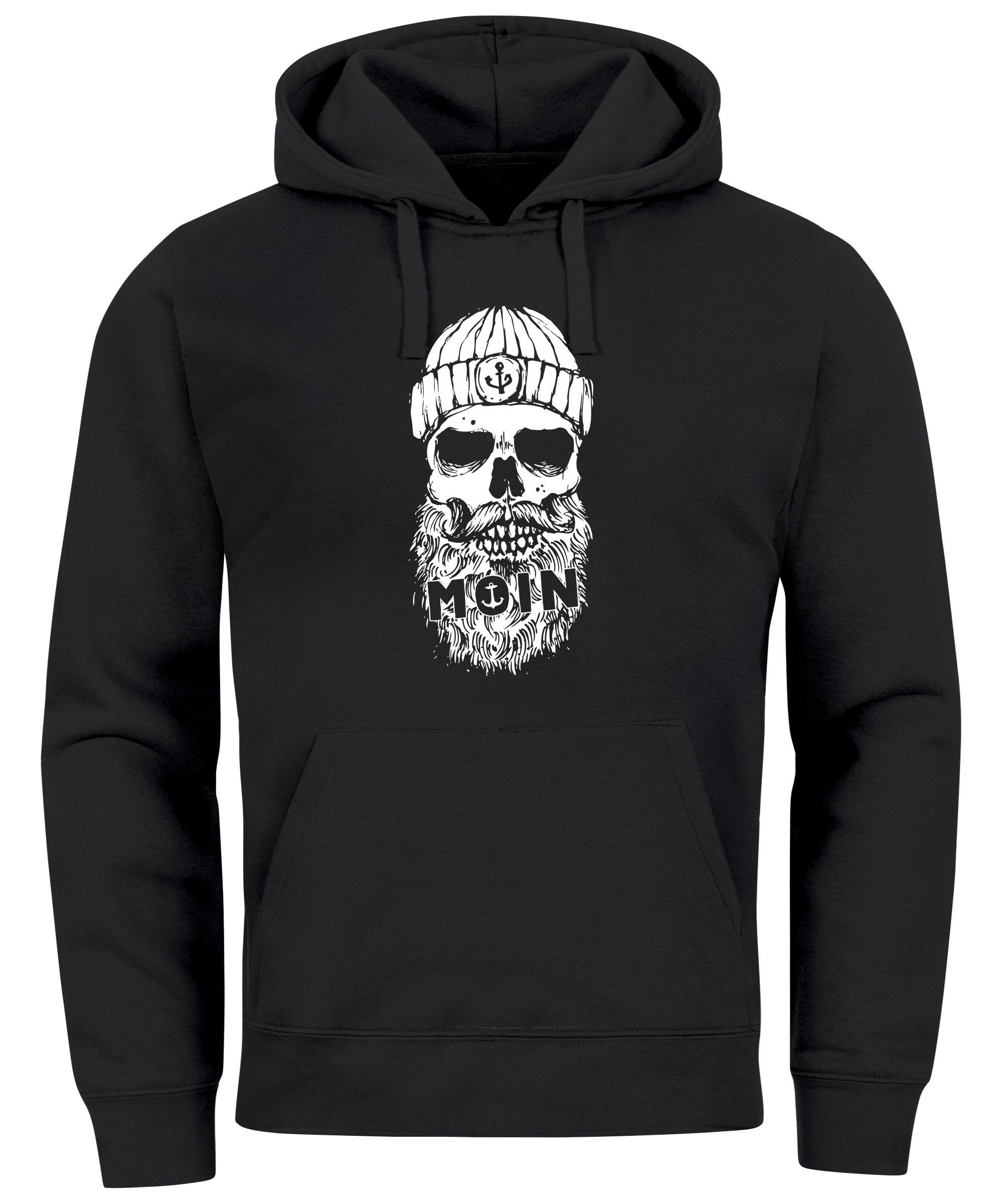 Neverless Hoodie Hoodie Herren Moin Totenkopf Anker Skull Kapuzen-Pullover günstig online kaufen