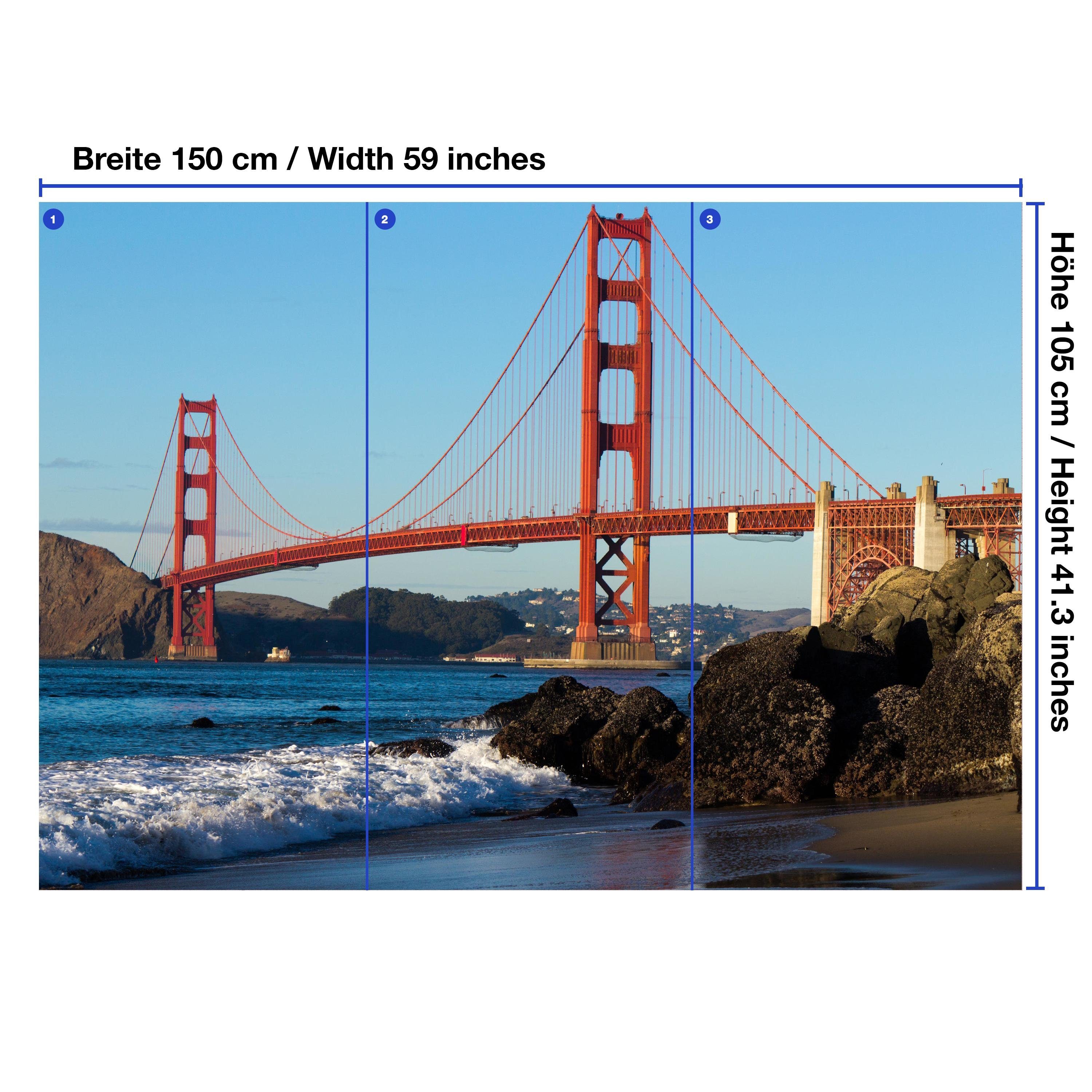 wandmotiv24 Fototapete Golden Gate Bridge Vliestapete USA Wandtapete, Amerika, Motivtapete, matt, glatt