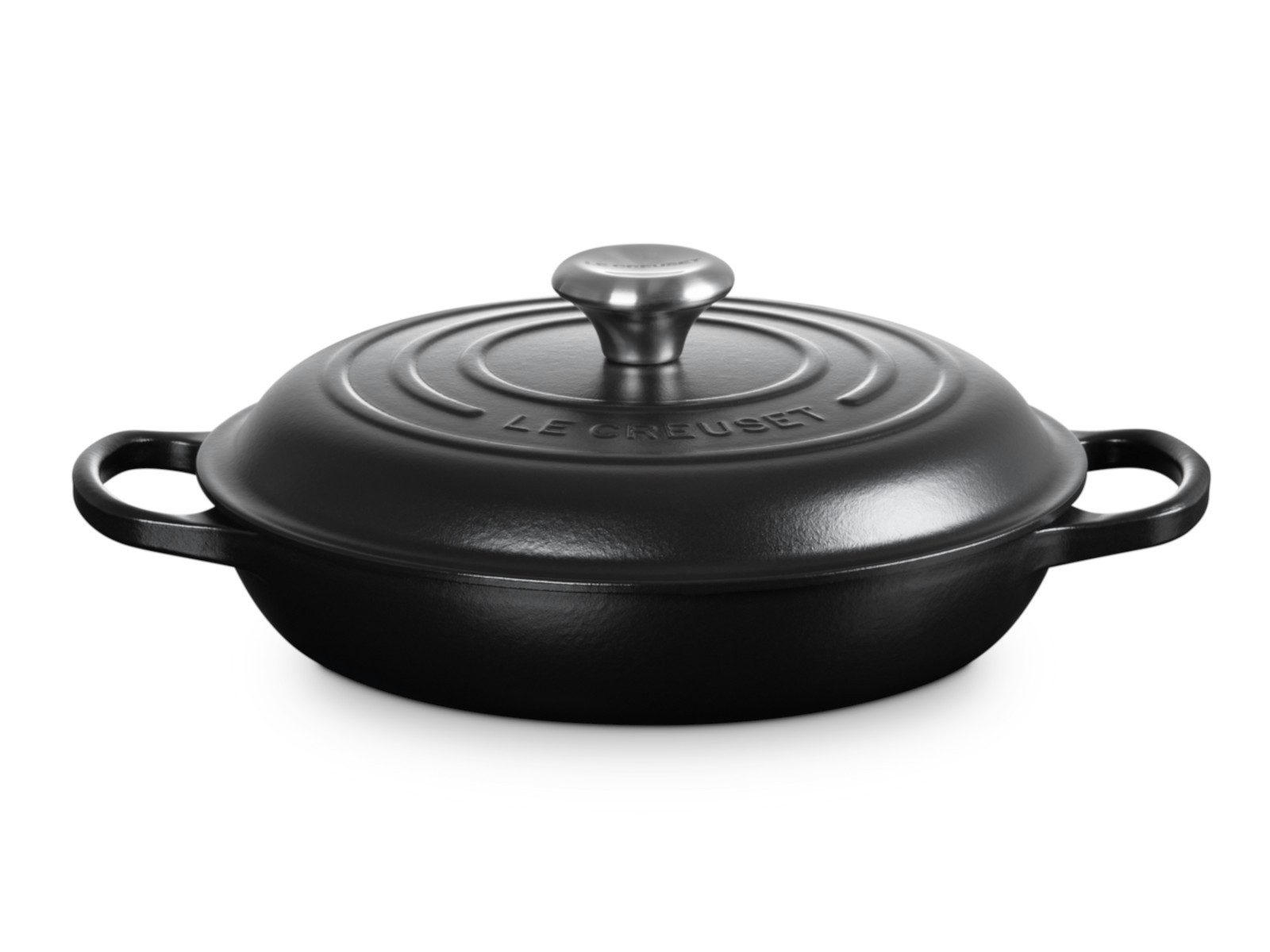 LE CREUSET Kochtopf Gourmet-Profitopf Signature schwarz matt 26cm, Emailliertes Gusseisen