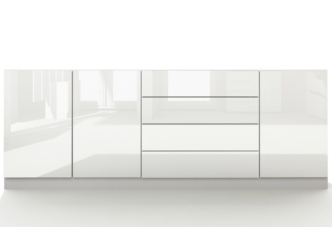 Sideboard weiß Vaasa, Breite matt/weiß borchardt Möbel 190 cm Hochglanz