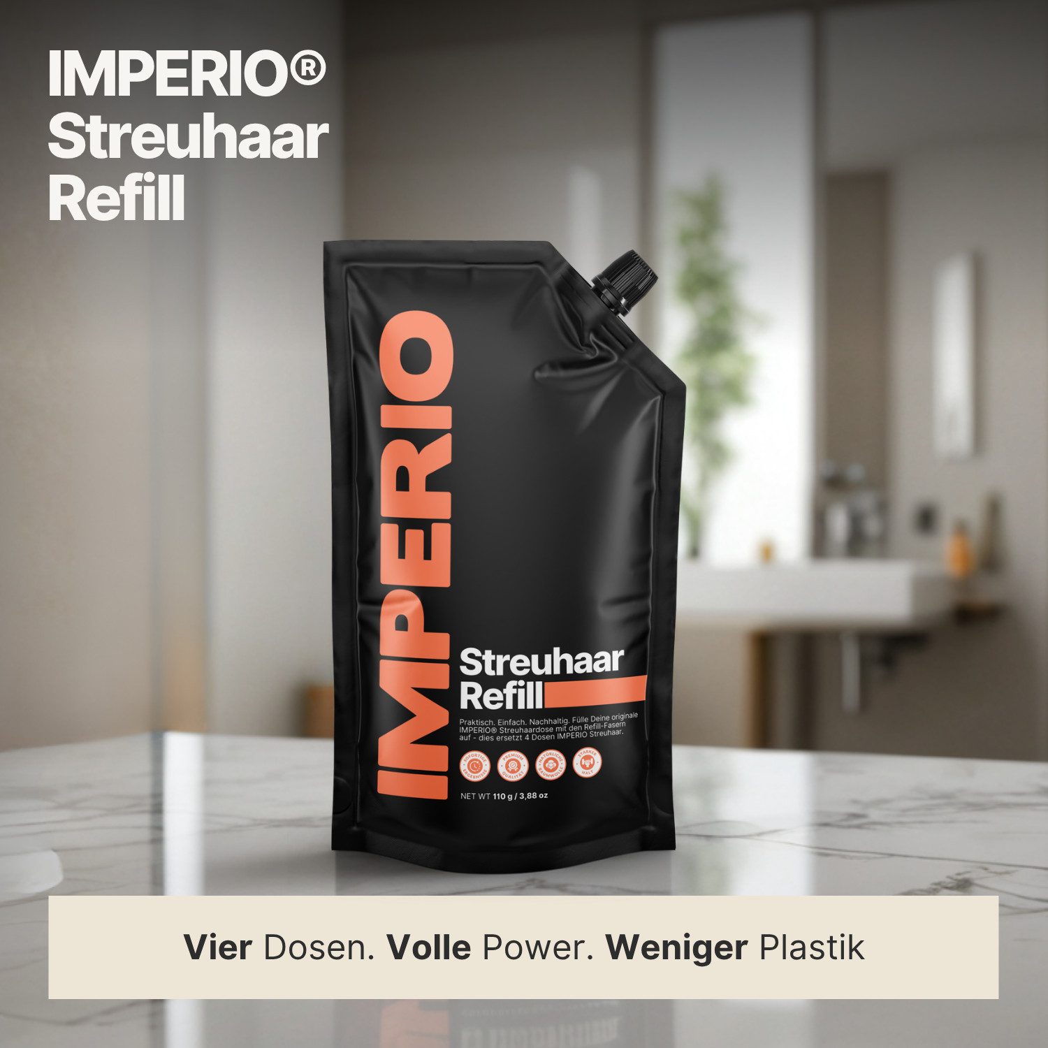 IMPERIO Haarpuder Streuhaar Refill Pack - Nachfüllpack mit den Original Streuhaarfasern