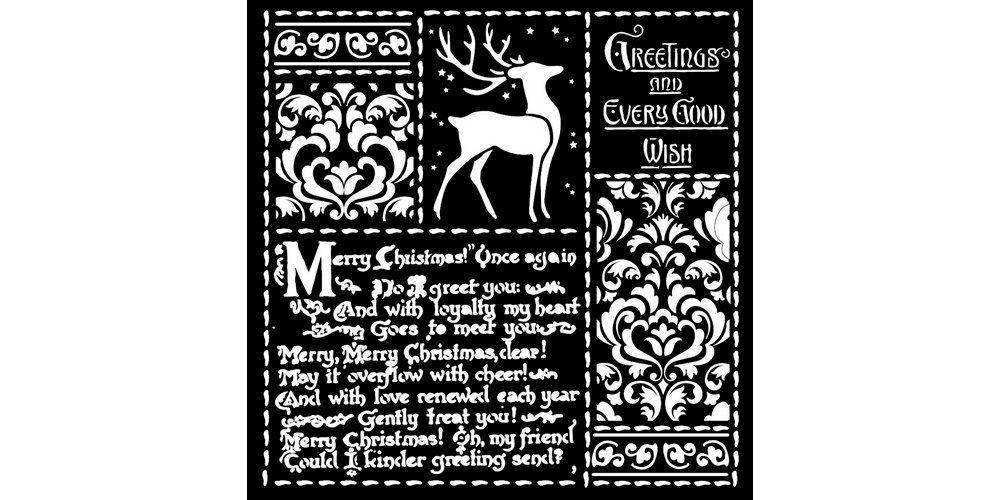 Stamperia Malschablone Christmas Letters, 18 cm x 18 cm