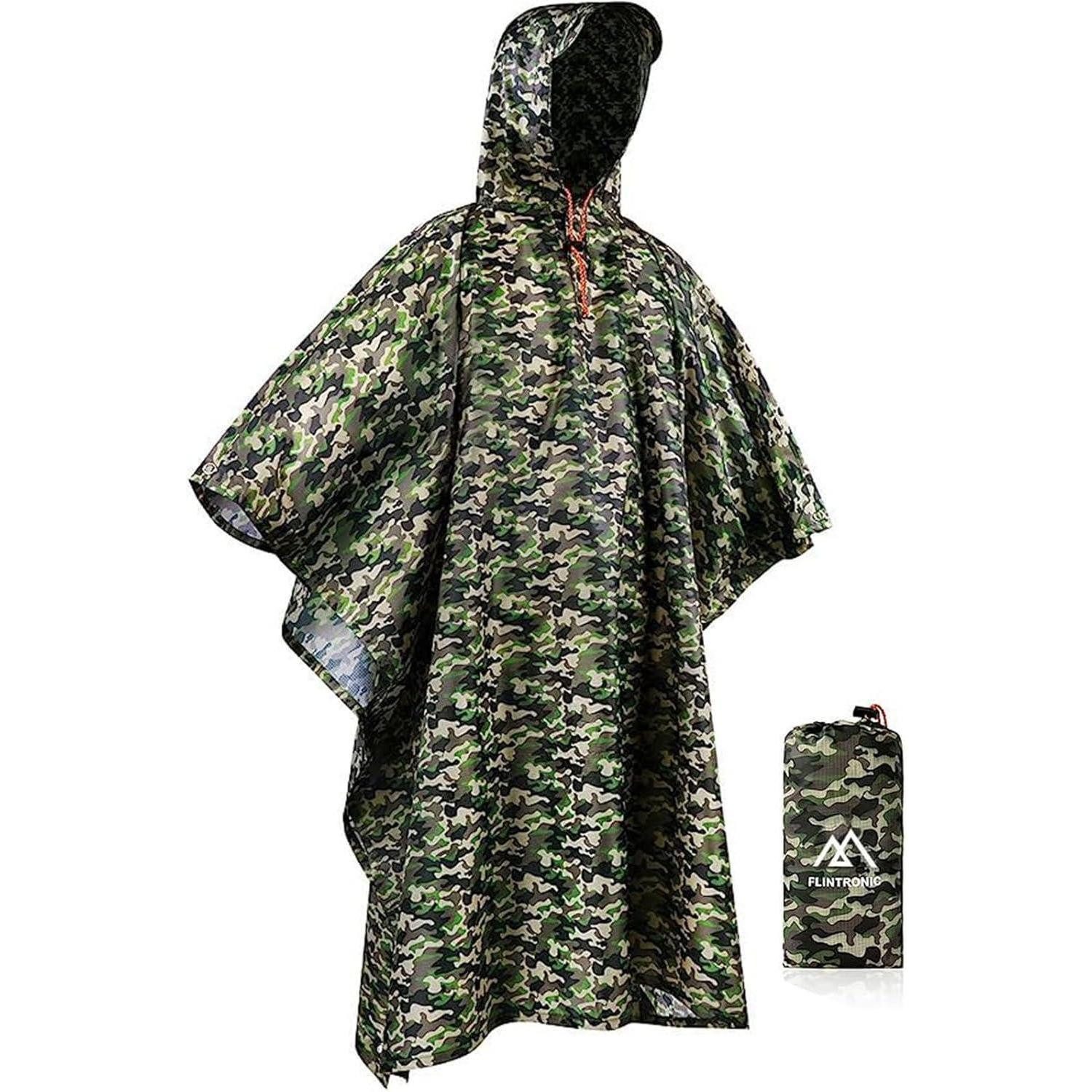 Fahrradständer Regenponcho Wasserdicht 3in1 Regencape Herren Damen Fahrrad Tarnfarbe