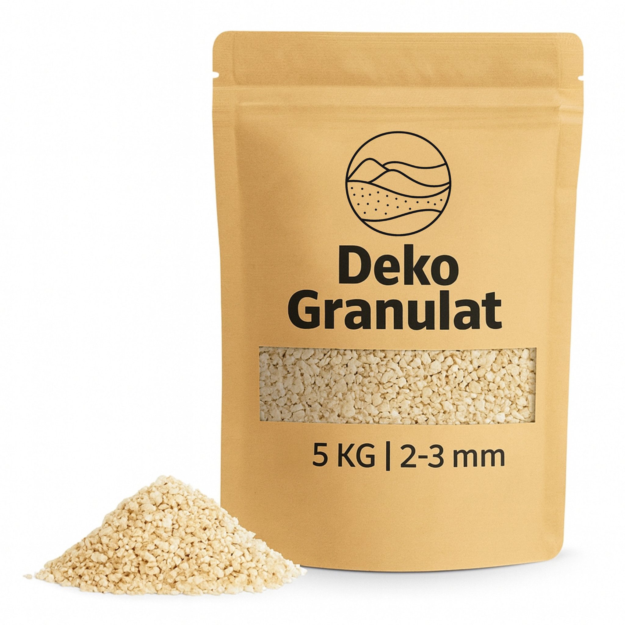 matches21 HOME & HOBBY Deko-Granulate Deko-Granulat 5 KG creme Ø 2-3 mm Vasen Glas-Füllung Streudeko, (1 St), Kleine bunte Deko-Steine als Tischdeko Hochzeitsdeko