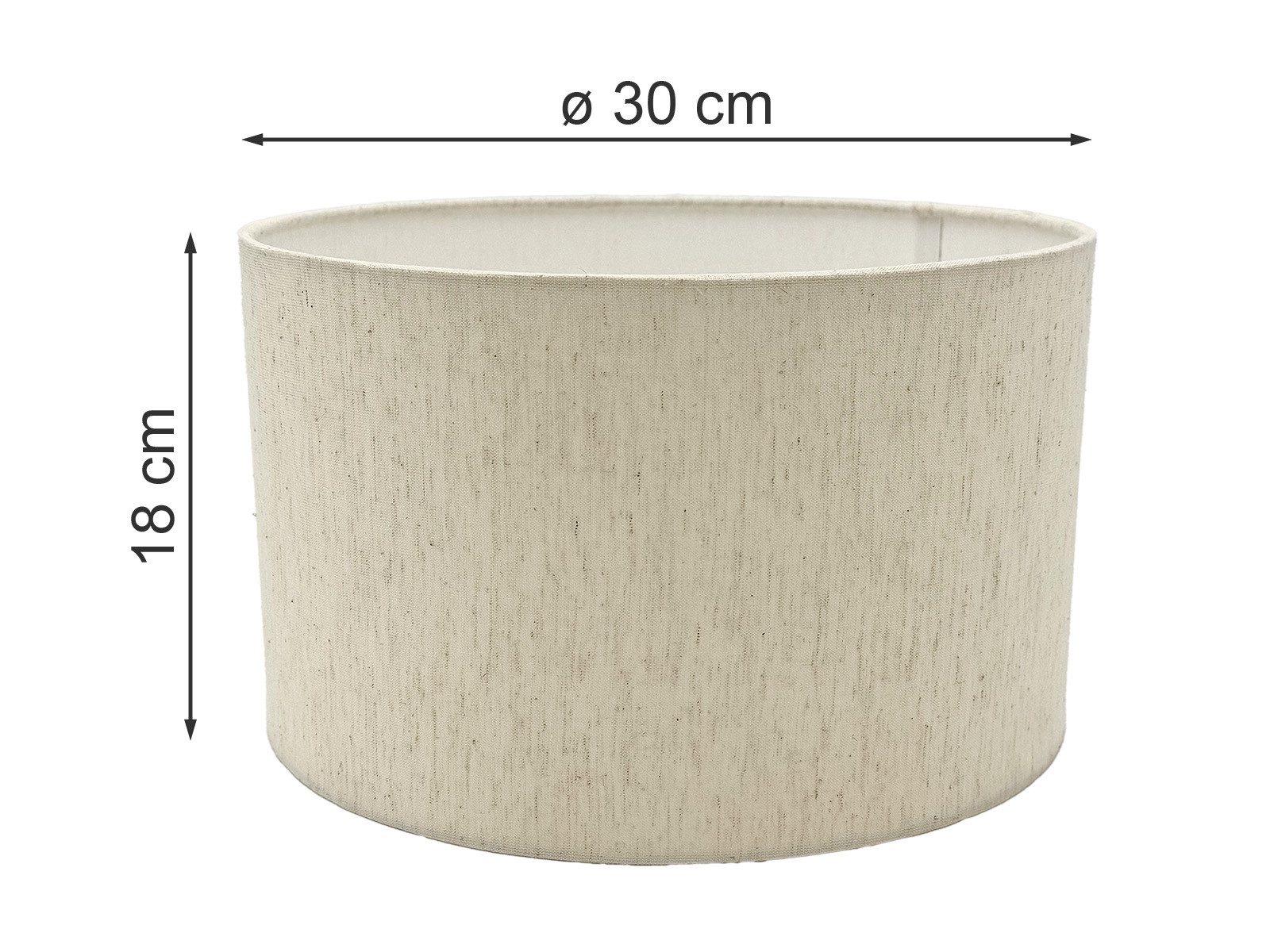 Amagohome Lampenschirm Lampenschirm 30 cm aus Baumwolle-Leinen – E27 Sockel – Leinenweiß oder