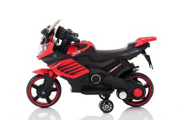 Toys Store Elektro-Kinderauto Kindermotorrad Polizeimotorrad Elektro Motorrad Soundeffekte Rot, Belastbarkeit 35 kg, AUX-/USB-Anschluss, MP3 Hupe und Motorsound am Lenkrad