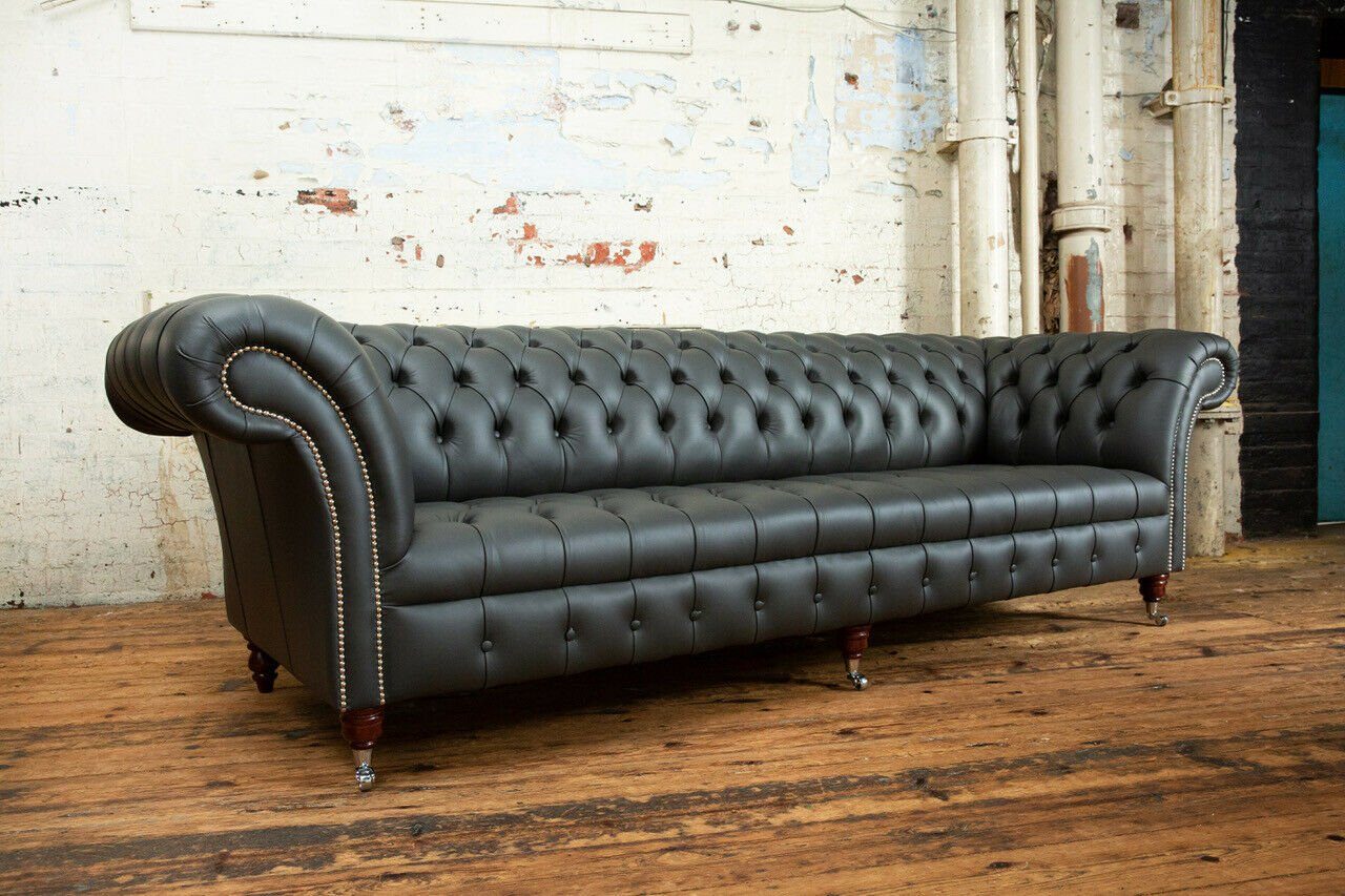 JVmoebel Chesterfield-Sofa, Chesterfield 4 Sitzer cm 265 Sofa Couch Design Sofa