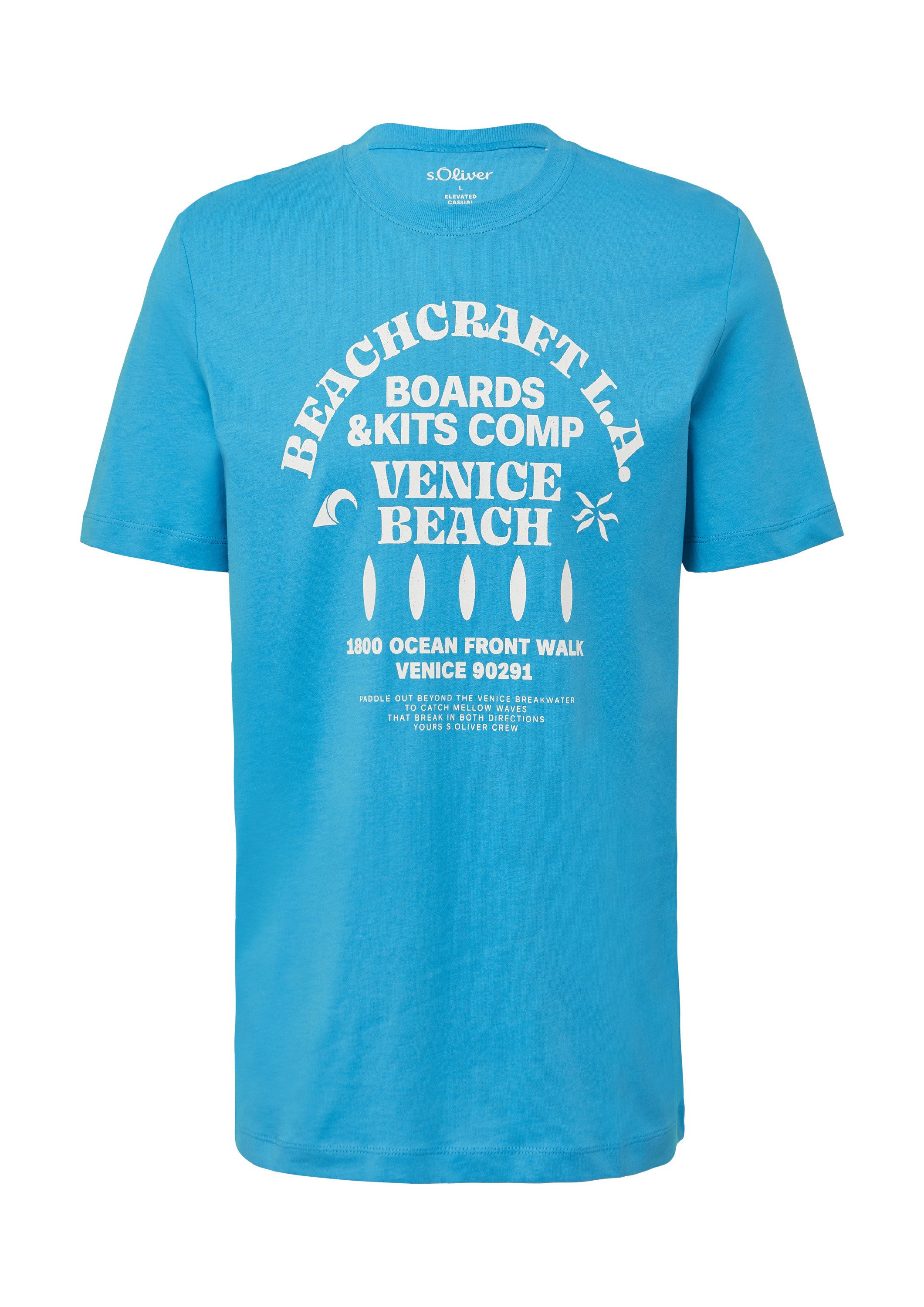 s.Oliver Kurzarmshirt T-Shirt Baumwoll-T-Shirt mit Crewneck und Artwork günstig online kaufen