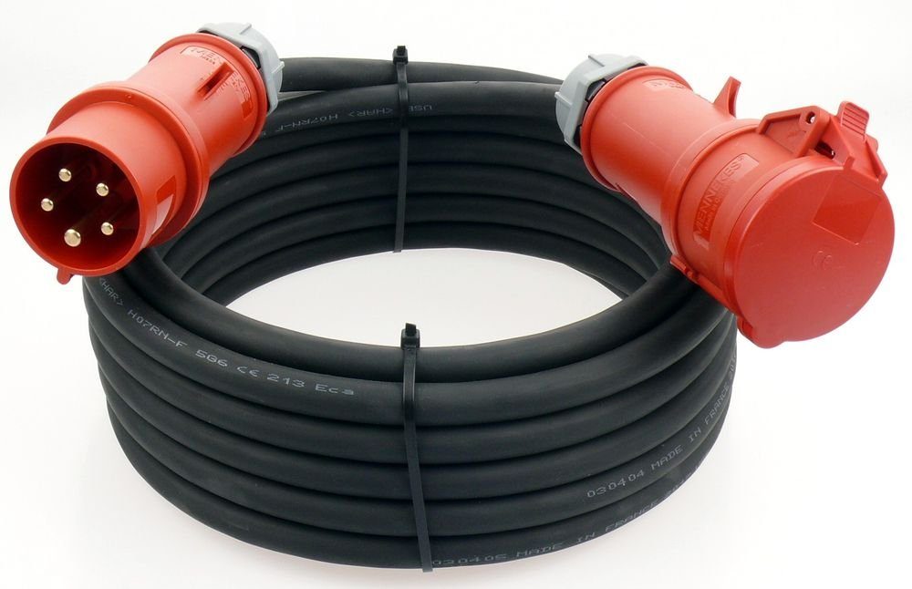 maxgo® CEE Mennekes Verlängerungskabel 32A 400V H07RN-F 5x6 IP44 außen 50m Elektro-Kabel, (5000 cm)