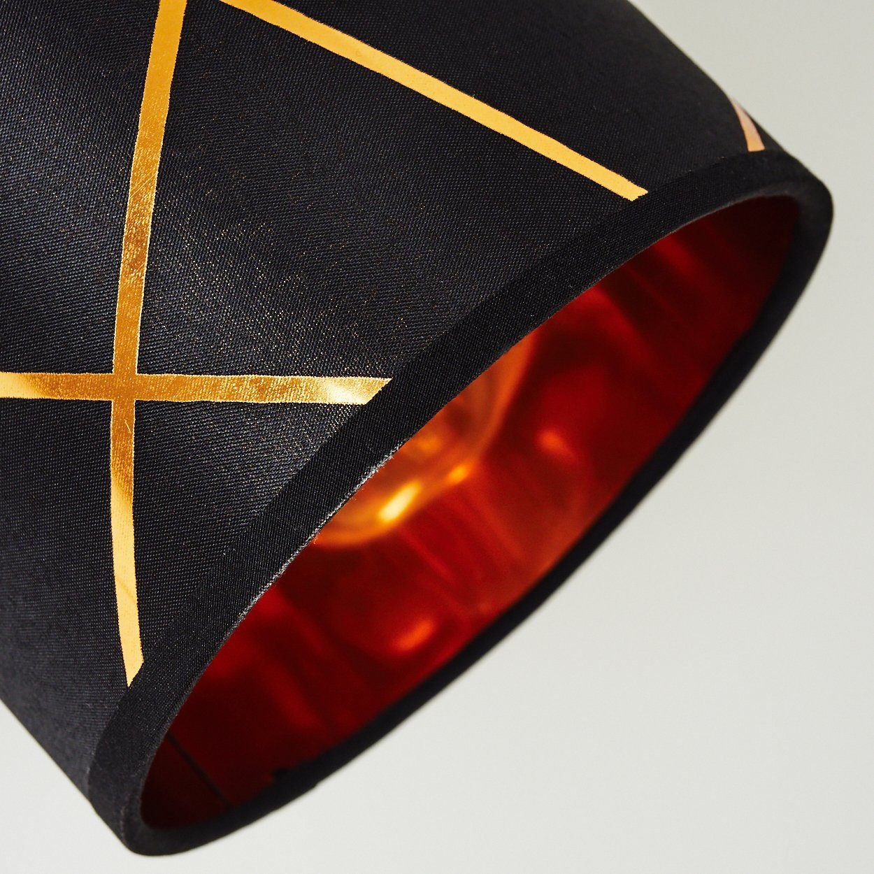 Zimmerlampe, und Stoffschirm, 1xE27 »Osimo« Vintage hofstein Wandleuchte aus Kupfer, Gold Wandlampe Metall, ohne Schwarz, Leuchtmittel, Look