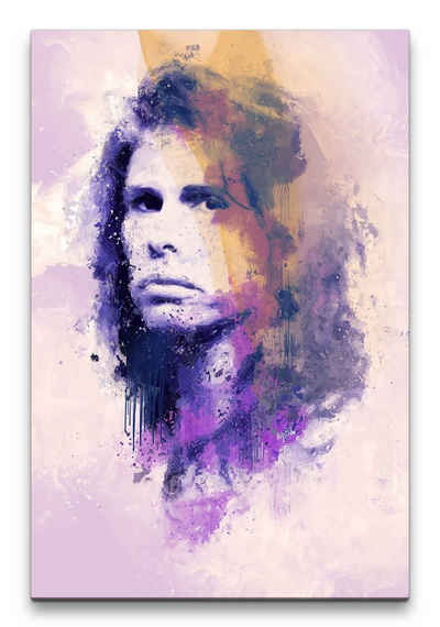 Sinus Art Leinwandbild Aerosmith Steven Tyler Porträt Abstrakt Kunst Rockstar Musiklegende 60x90cm Leinwandbild