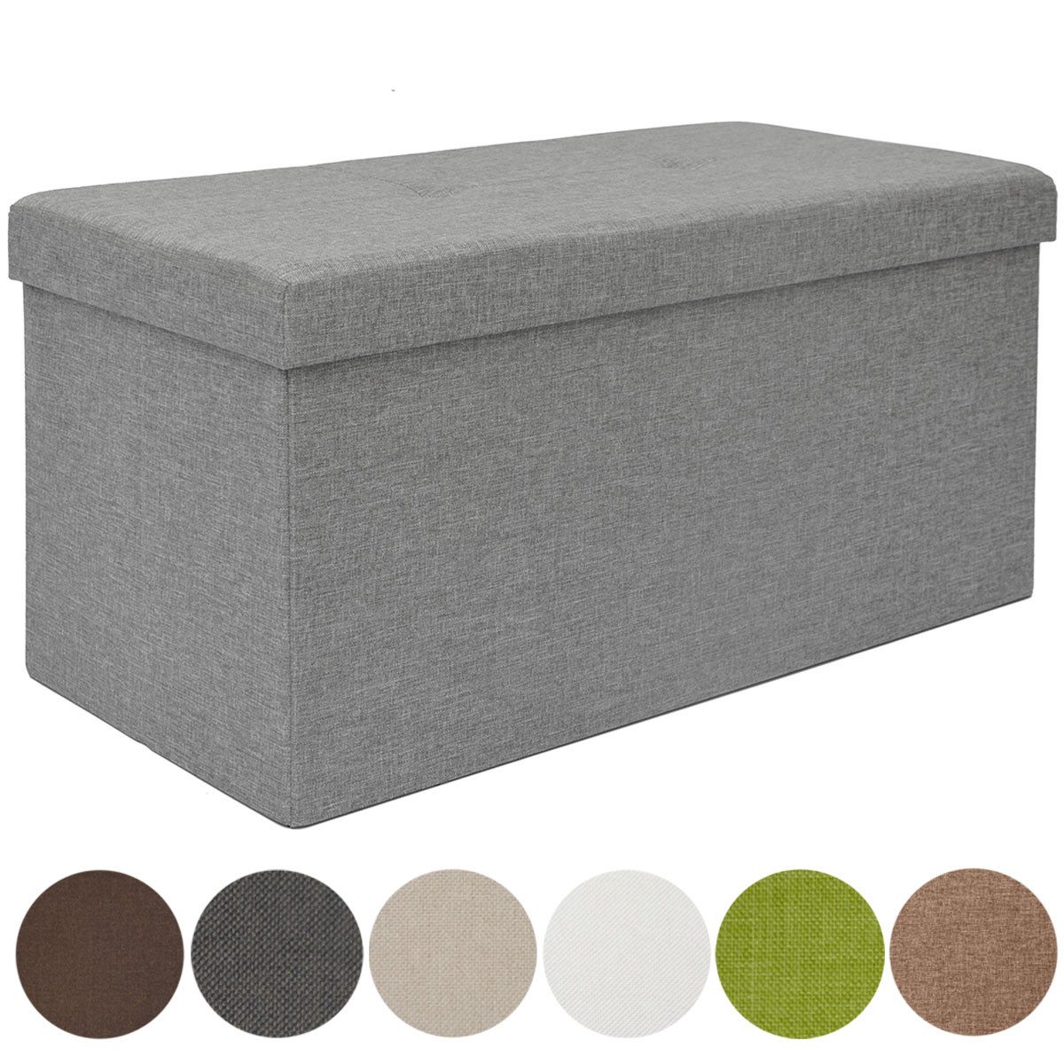 Sitzbank mit Stauraum - 76x38x38 Polsterbank mit Aufbewahrungsbox - Faltbar