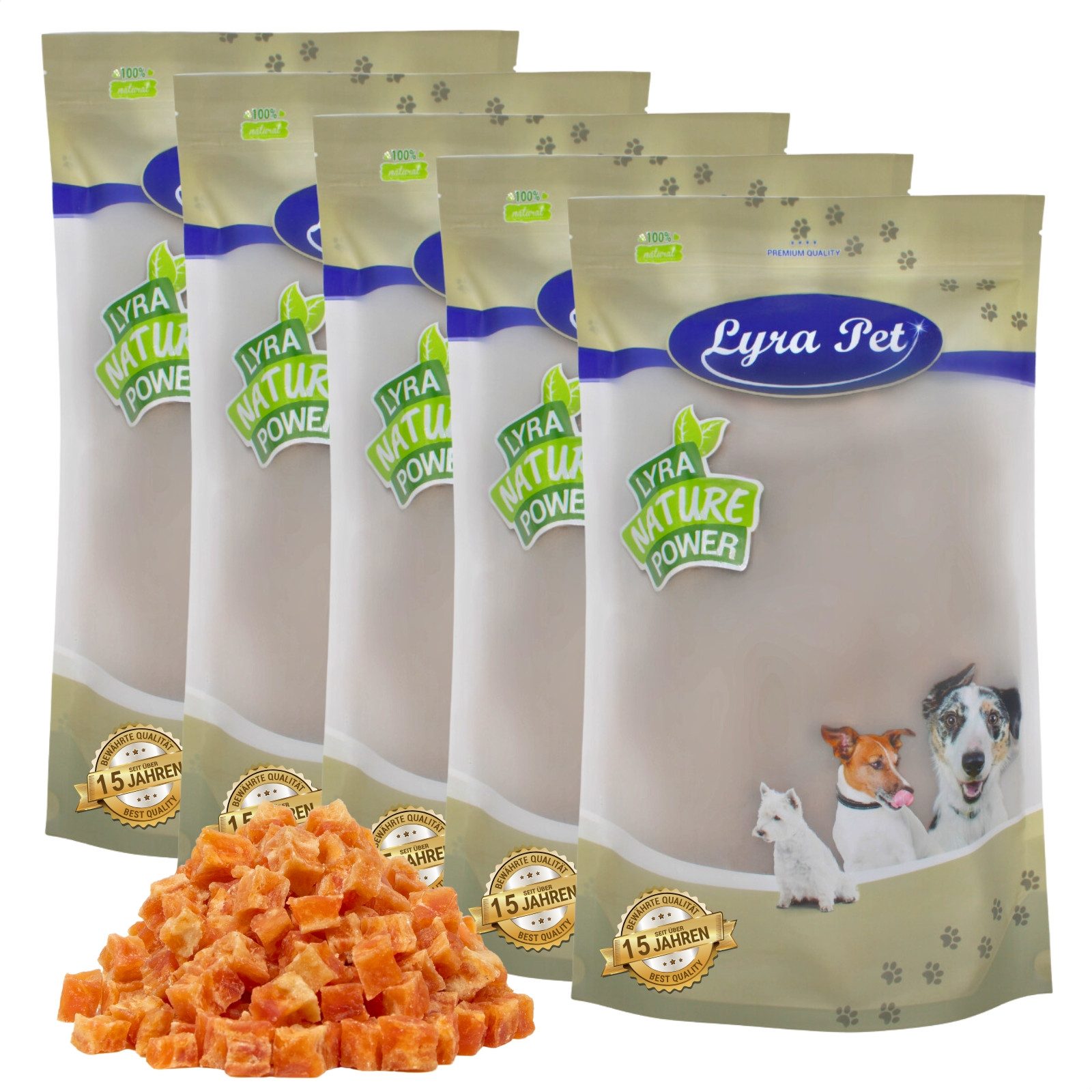 Lyra Pet 5 kg Lyra Pet® Hühnerfleischwürfel mit Fisch Huhn, Ergänzungsfutter für: Hund