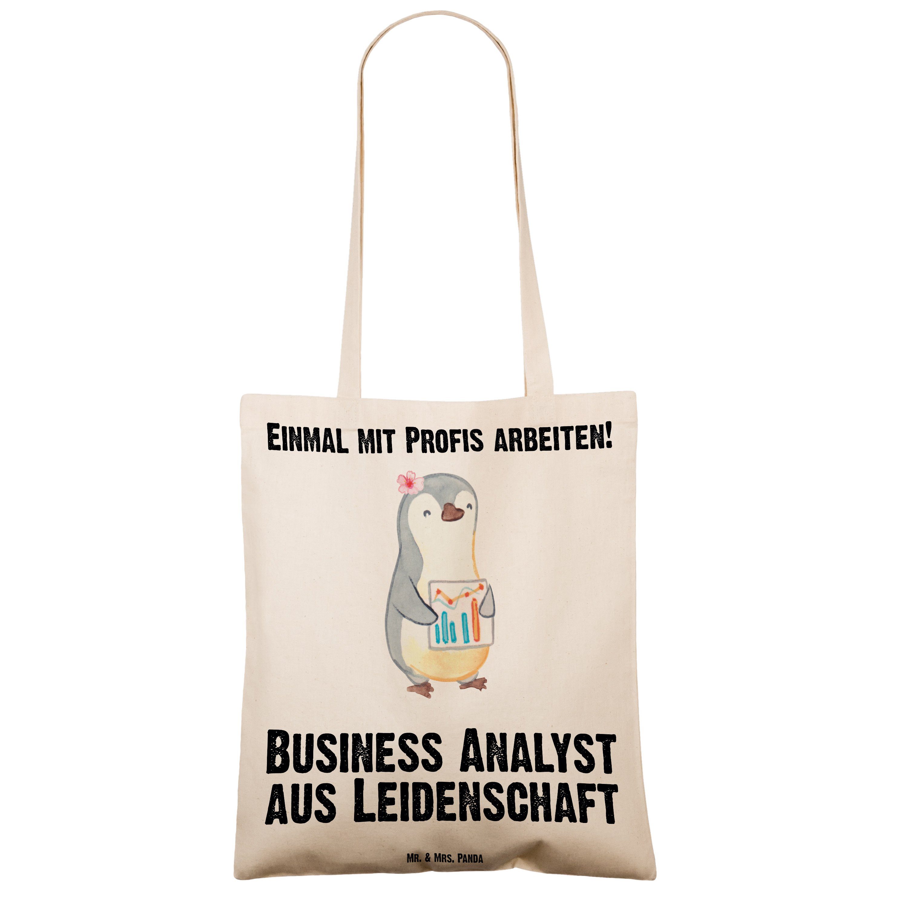Mr. & - Transparent Analyst Business Leidenschaft Jutebeute - aus (1-tlg) Mrs. Tragetasche Geschenk, Panda