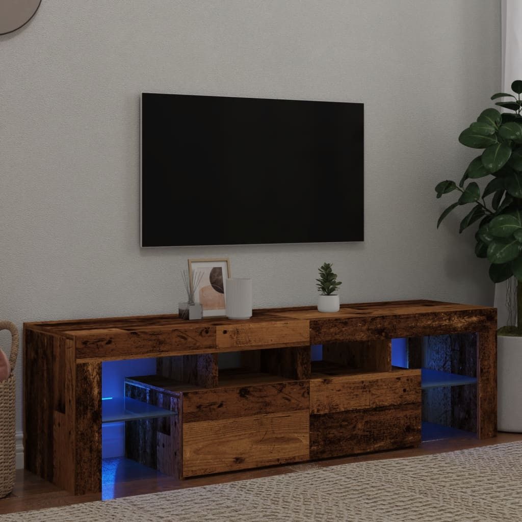 vidaXL Schrankmodule TV-Schrank mit LED Altholz-Optik günstig online kaufen