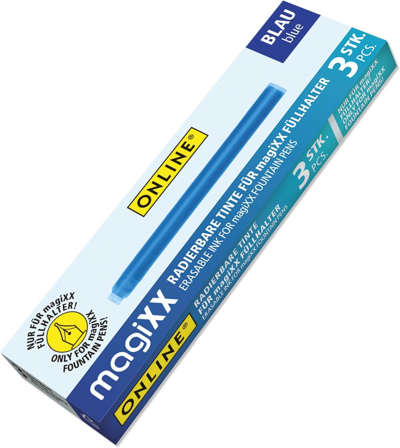 Online Pen Tintenroller magiXX Kombipatrone Blau 3er-Set - Tintenroller-Ersatz