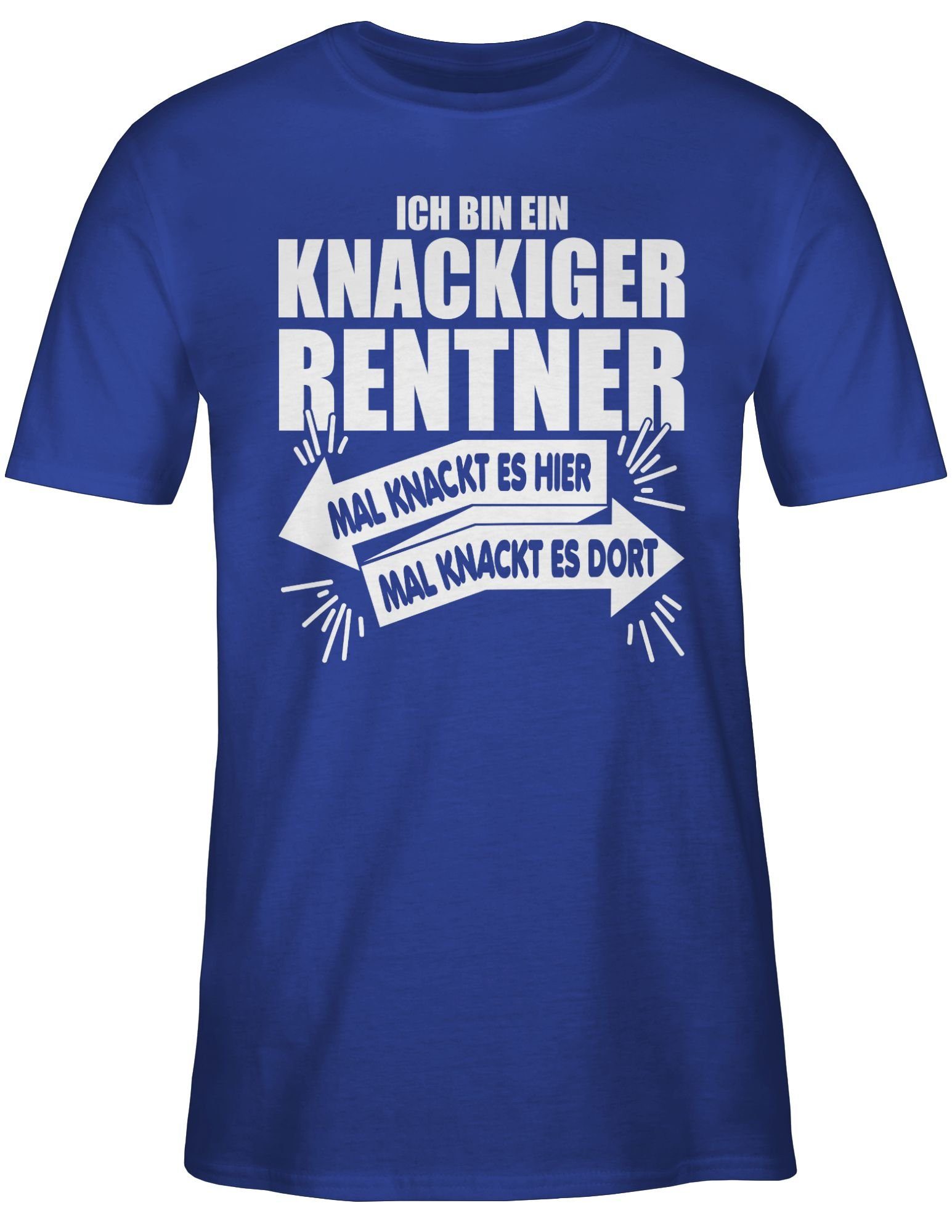 knackiger T-Shirt Rentner 3 bin Rentner Royalblau Geschenk Shirtracer Ich ein